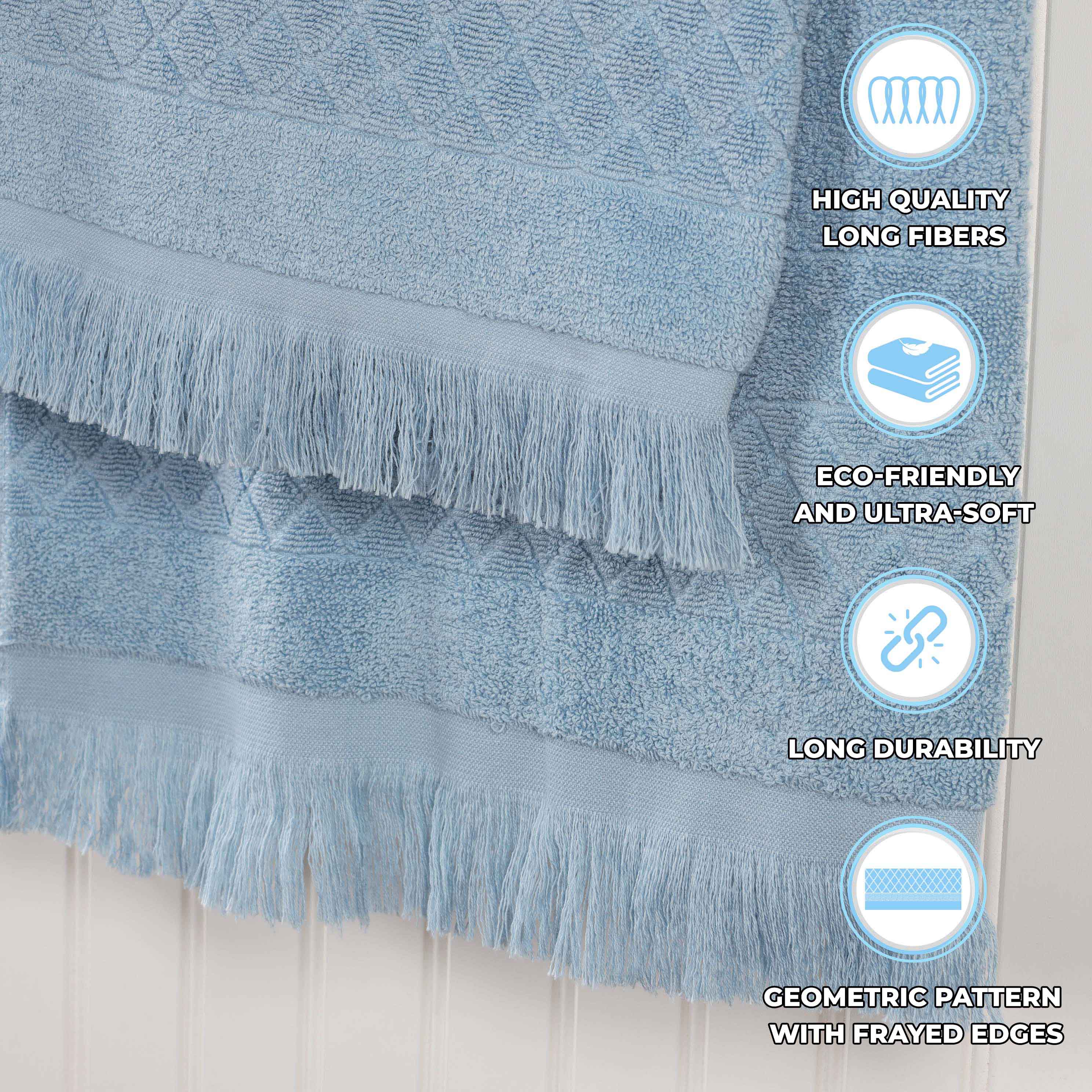 Premium 9-Piece Cotton Geometric Jacquard Towel Set - Ultra Soft, Absorbent & Plush - Perfect for Bathroom, Spa & Luxury Home Decor
