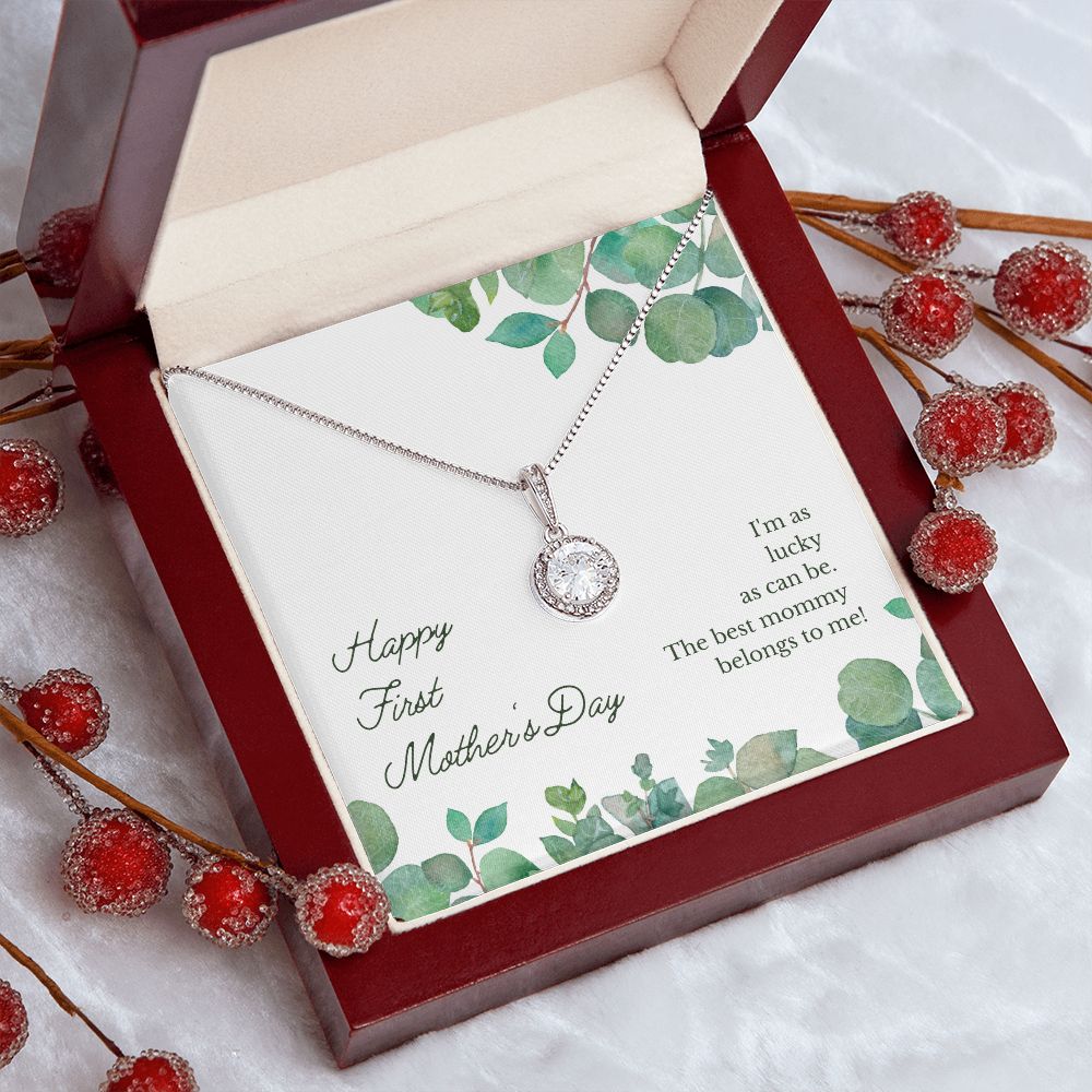 1st Mother's Day Gifts for Mom - Sterling Silver Cubic Zirconia Heart Pendant Necklace - Perfect for Birthday, Anniversary & Special Occasions
