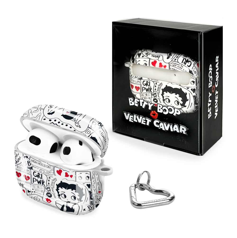 Betty Boop Girl Power AirPod Case - Cute & Protective Cover for Apple AirPods 1/2/3 & Pro - Perfect for School, Work & Travel