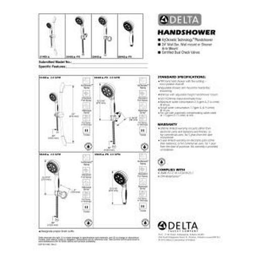 Delta Faucet H2Okinetic 5-Setting Hand Shower with 60