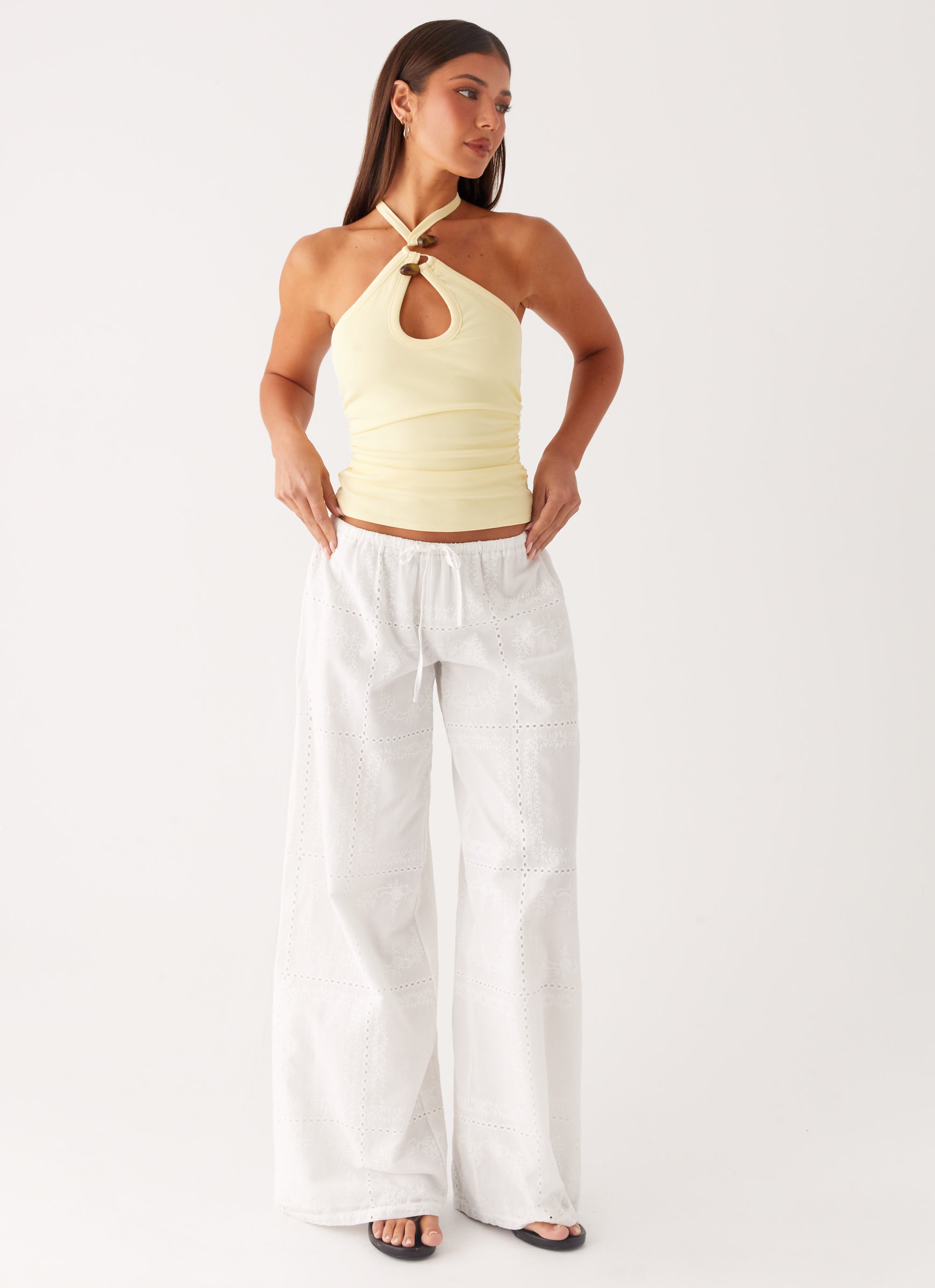 Bille Low Rise Pants for Women - Slim Fit White Stretch Denim Jeans | Casual Wear, Street Style, Everyday Outfits