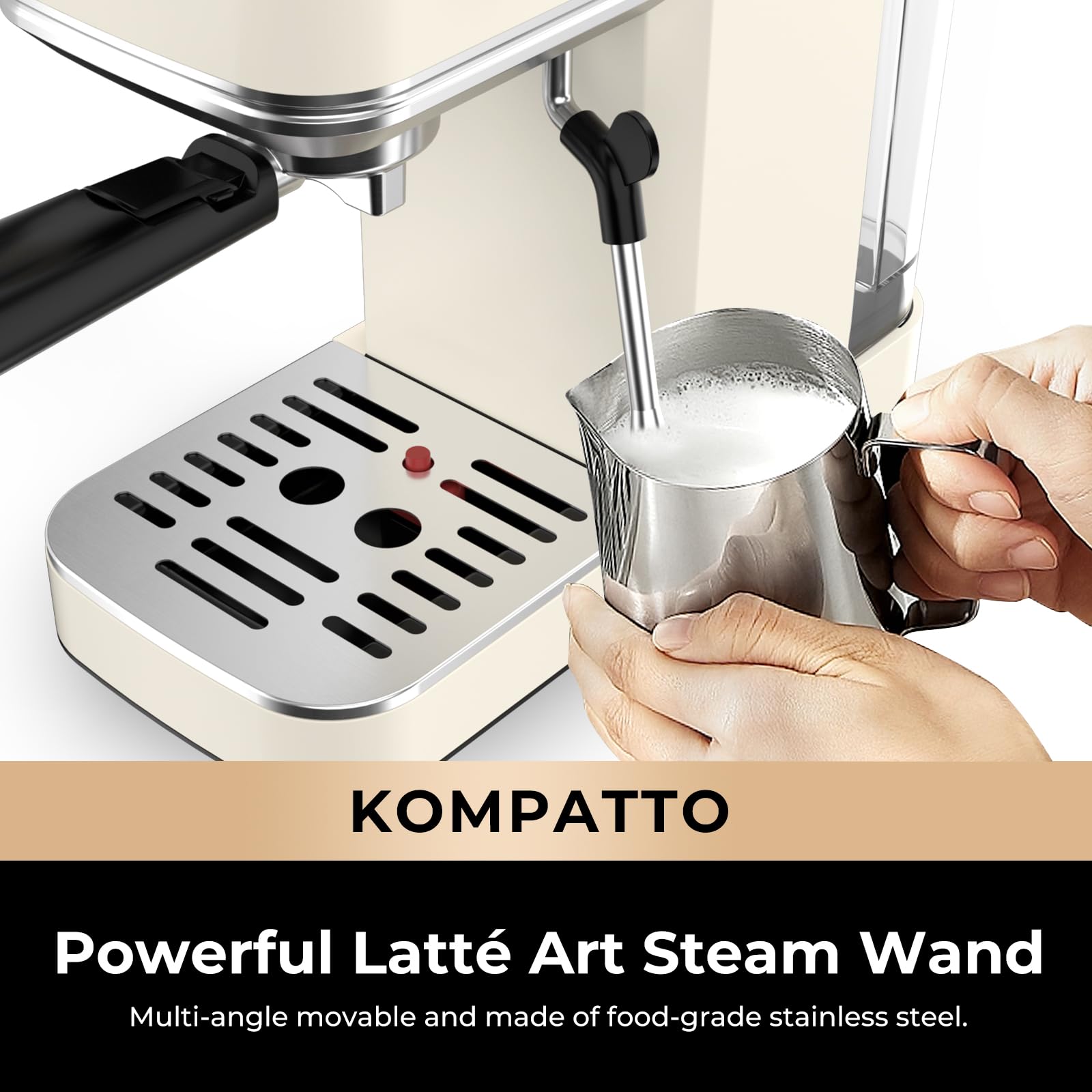 CHULUX 20 Bar Professional Italian Pump Semi-Automatic Espresso Machine with Milk Frother - Slim Design for Home Baristas, Perfect for Cappuccino & Latte | Ideal for Small Kitchens, Office Use & Coffee Enthusiasts