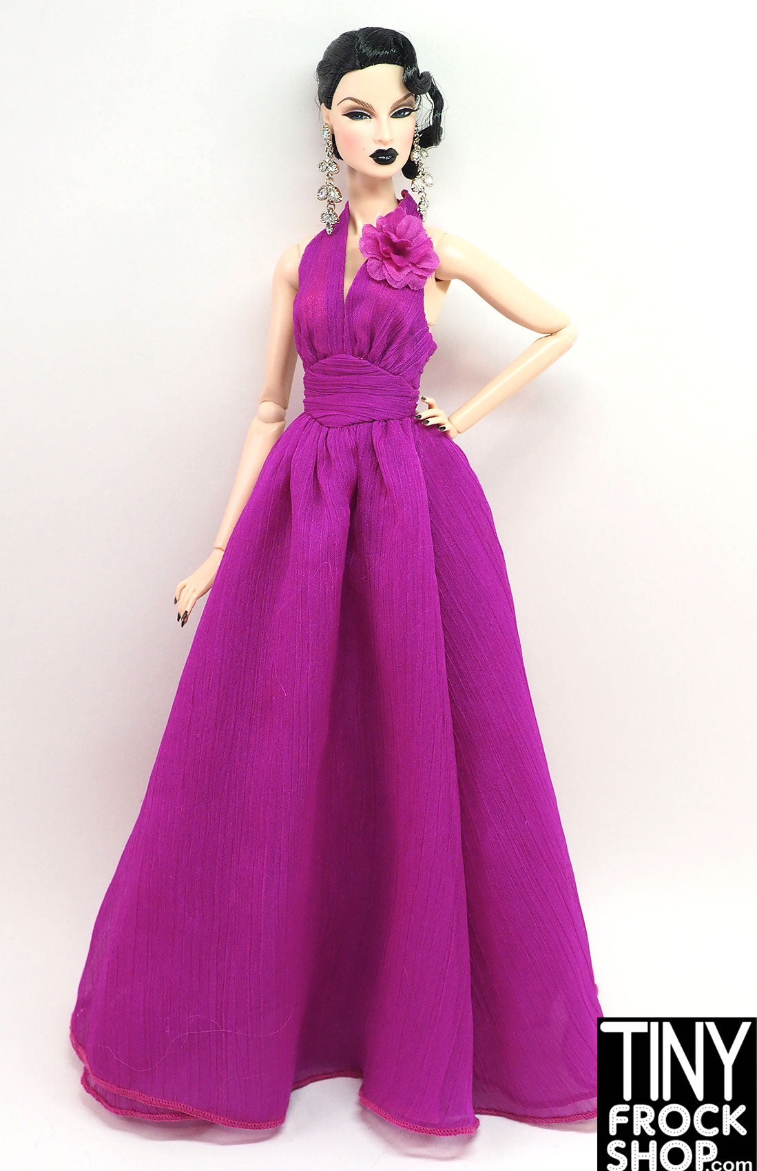 Vanessa Magenta Chiffon Dress - Elegant Sheer Sensuality for Evening Parties & Special Occasions | Integrity 2014 Collection