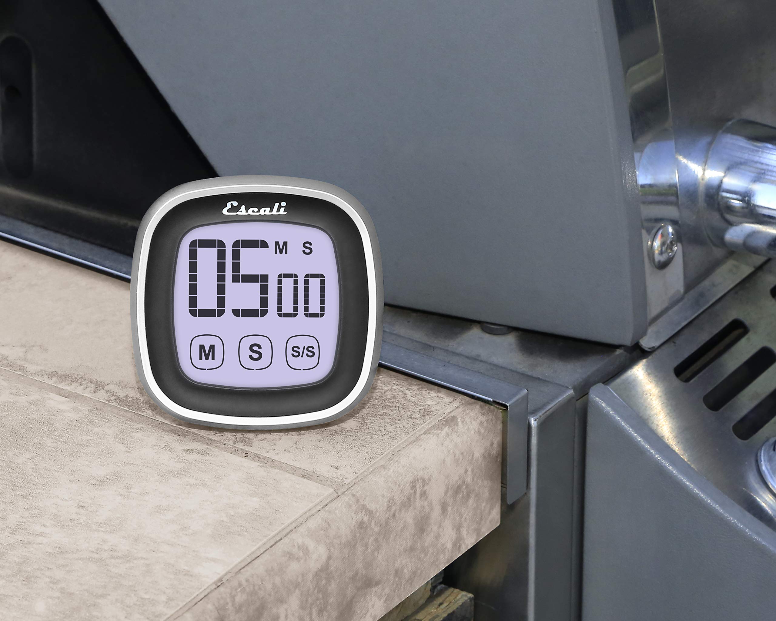 Escali Touch Screen LCD Digital Timer - Easy to Read Display with Touch Sensitive Controls & Battery Saving Feature - Perfect for Cooking, Baking, Lab Experiments & Classroom Use - Black