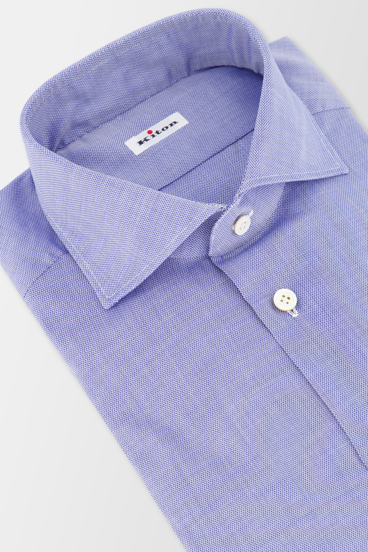 Premium Kiton Blue Dress Shirt for Men - Slim Fit Luxury Cotton Business Shirt - Perfect for Office, Weddings & Formal Events