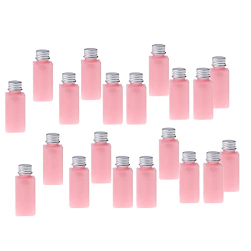 20pcs Refillable Travel Bottles for Makeup, Lotion, Shampoo & Body Wash - Leakproof Pink & Silver Cosmetic Containers | Perfect for Air Travel, Gym, Camping & Vacation Toiletry Organization