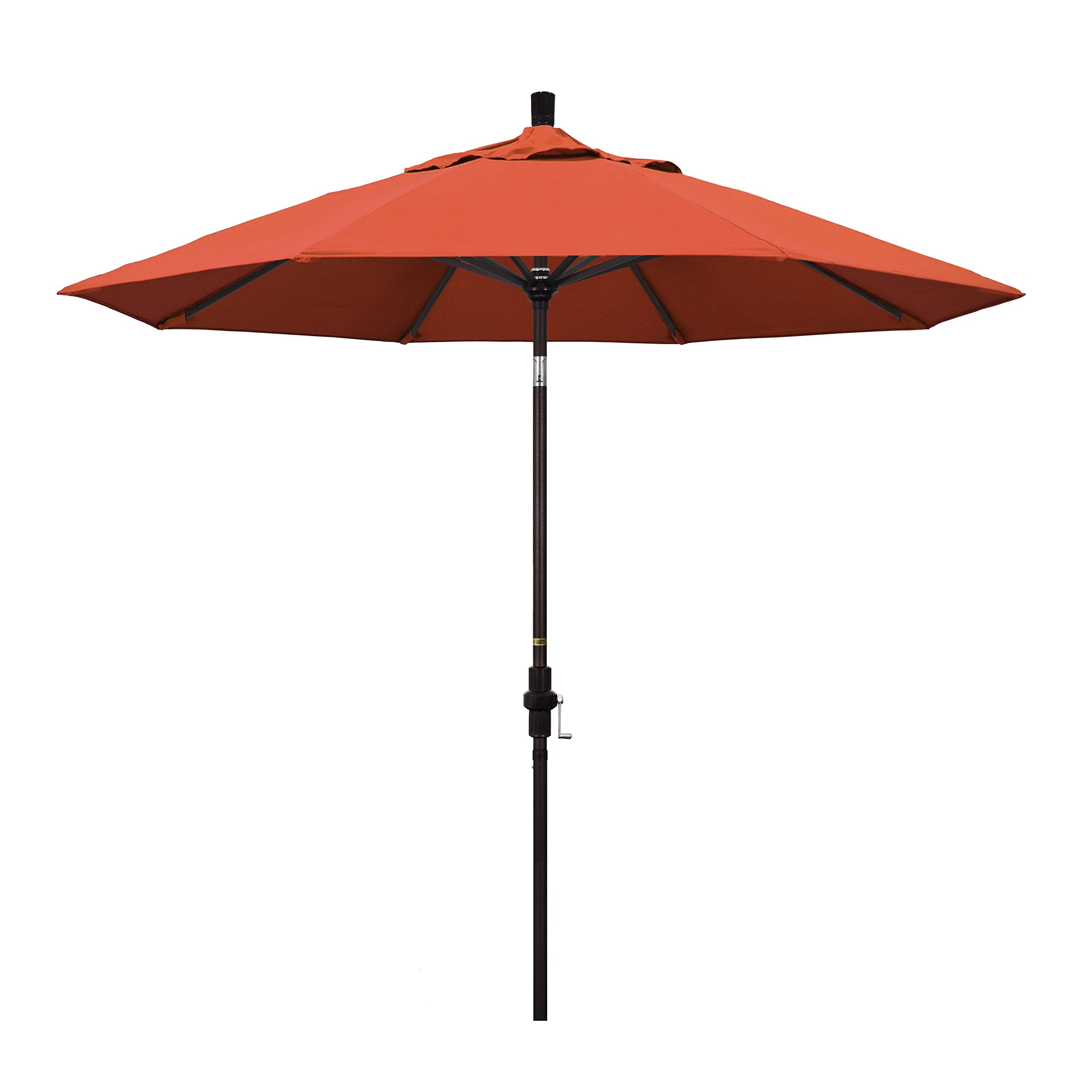 9' Round Aluminum Market Umbrella with Crank & Tilt - Sunbrella Henna for Patio & Outdoor Dining