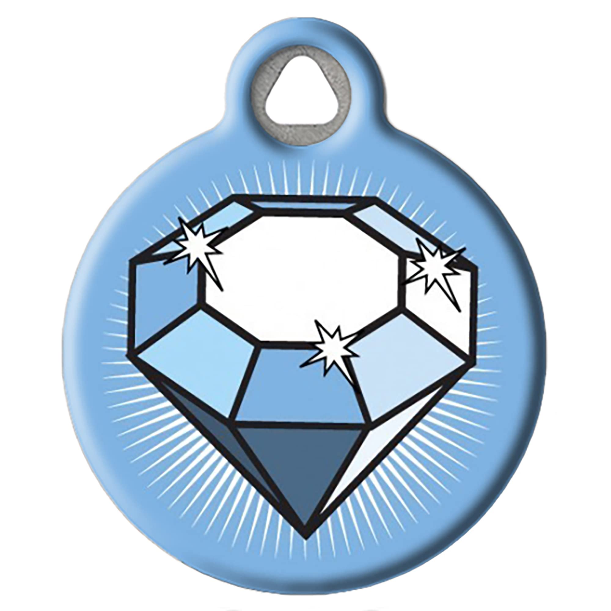 Custom Engraved Pet ID Tag for Dogs & Cats - Large Size Diamond Shape - Personalized Pet Name & Phone Number - Perfect for Collars & Travel Safety