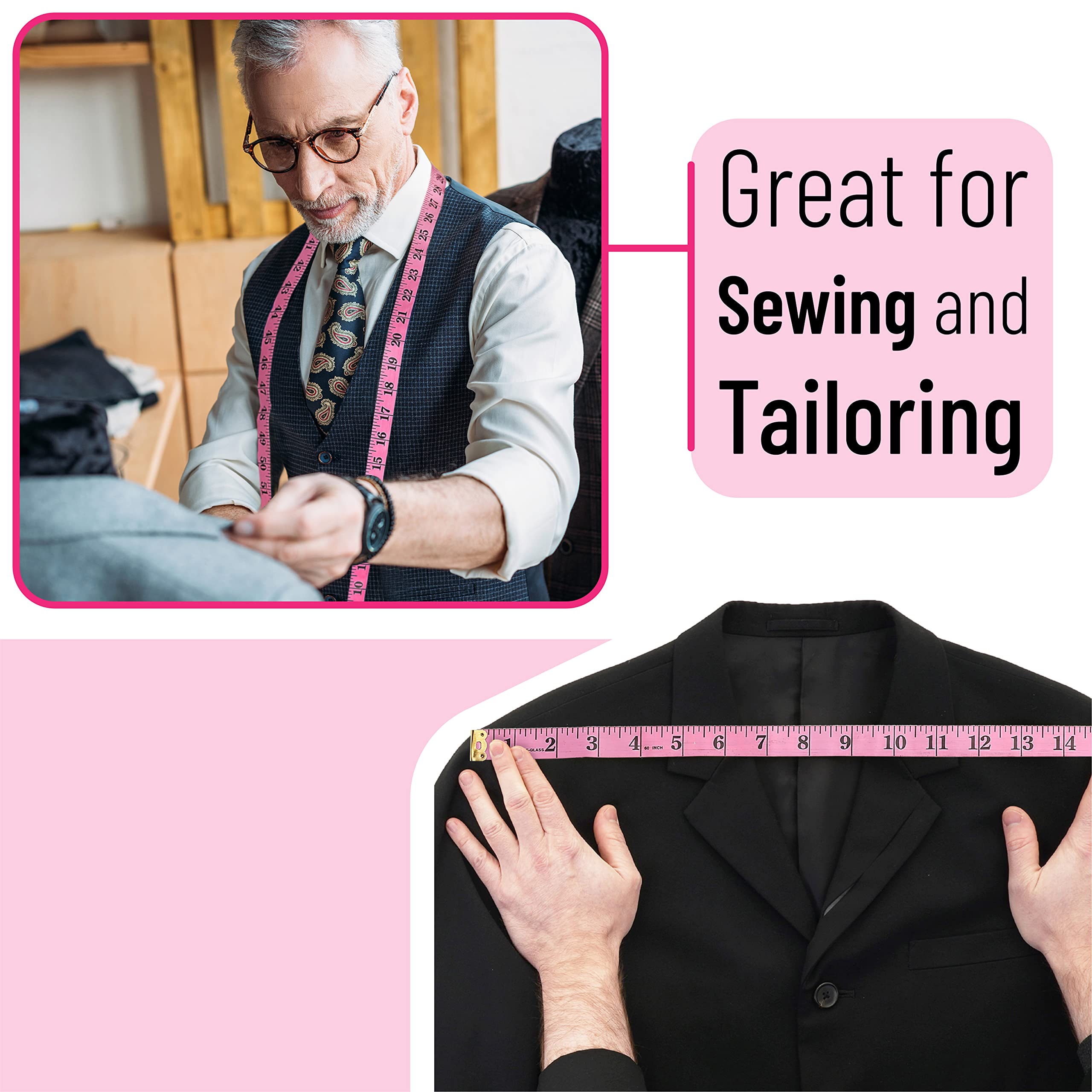 Mr. Pen 2 Pack Retractable Body Measuring Tape - 60 Inch/150 cm Soft Fabric Tape Measure for Sewing, Weight Loss Tracking & Body Measurements | Perfect for Tailors, Fitness Enthusiasts & DIY Projects