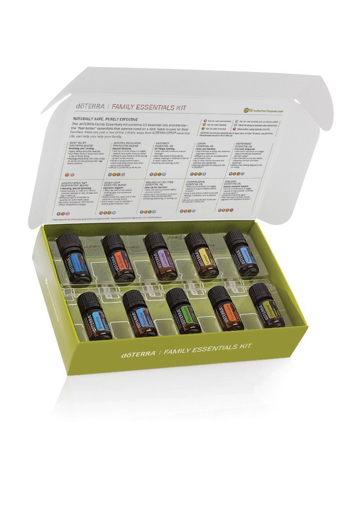 doTERRA Family Essential Kit - 10 Pure Essential Oils for Home, Wellness & Aromatherapy - Perfect for Diffusers, Massage & Stress Relief