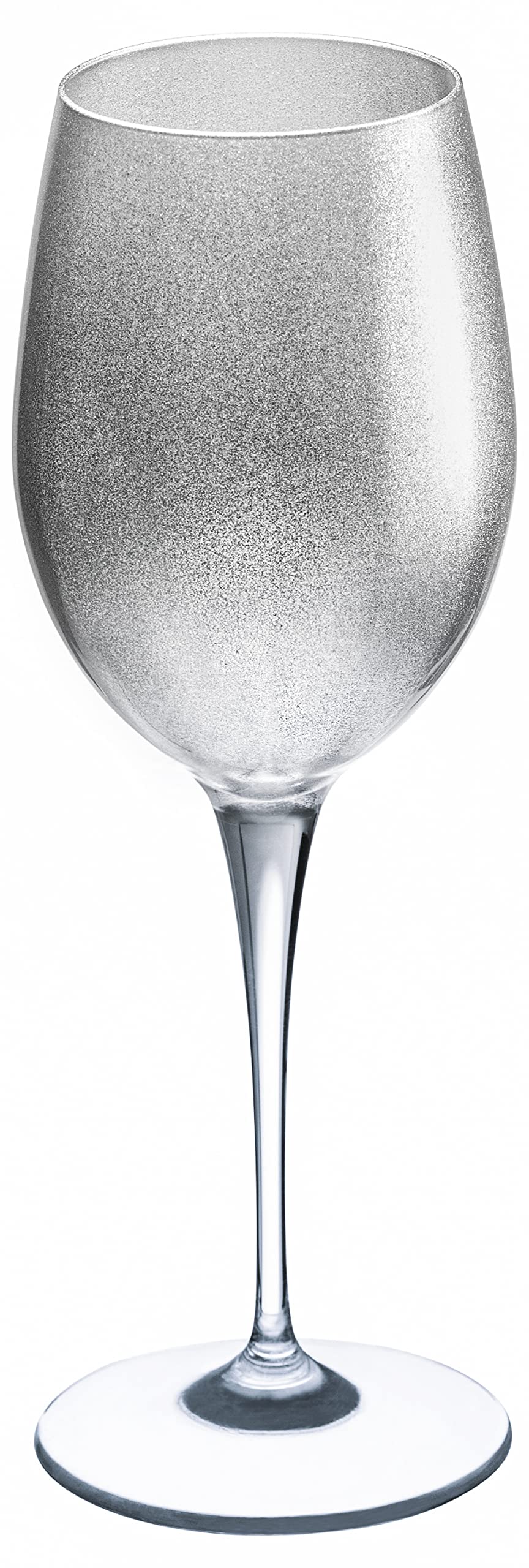 Premium Barski Goblet Set of 6 - 18oz Elegant Silver-Decorated Stemware for Red Wine, Water & Cocktails - European Crafted Glassware for Dinner Parties, Weddings & Special Occasions