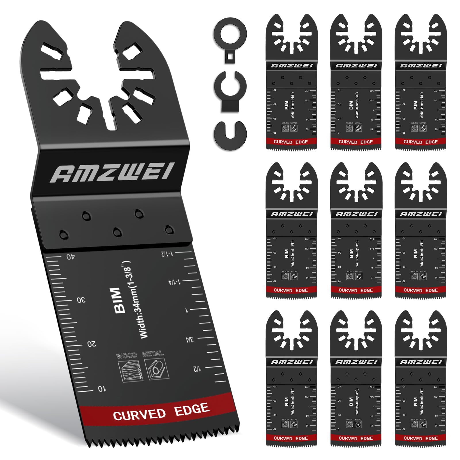10-Piece Bi-Metal Oscillating Tool Blades Set - 1-3/8