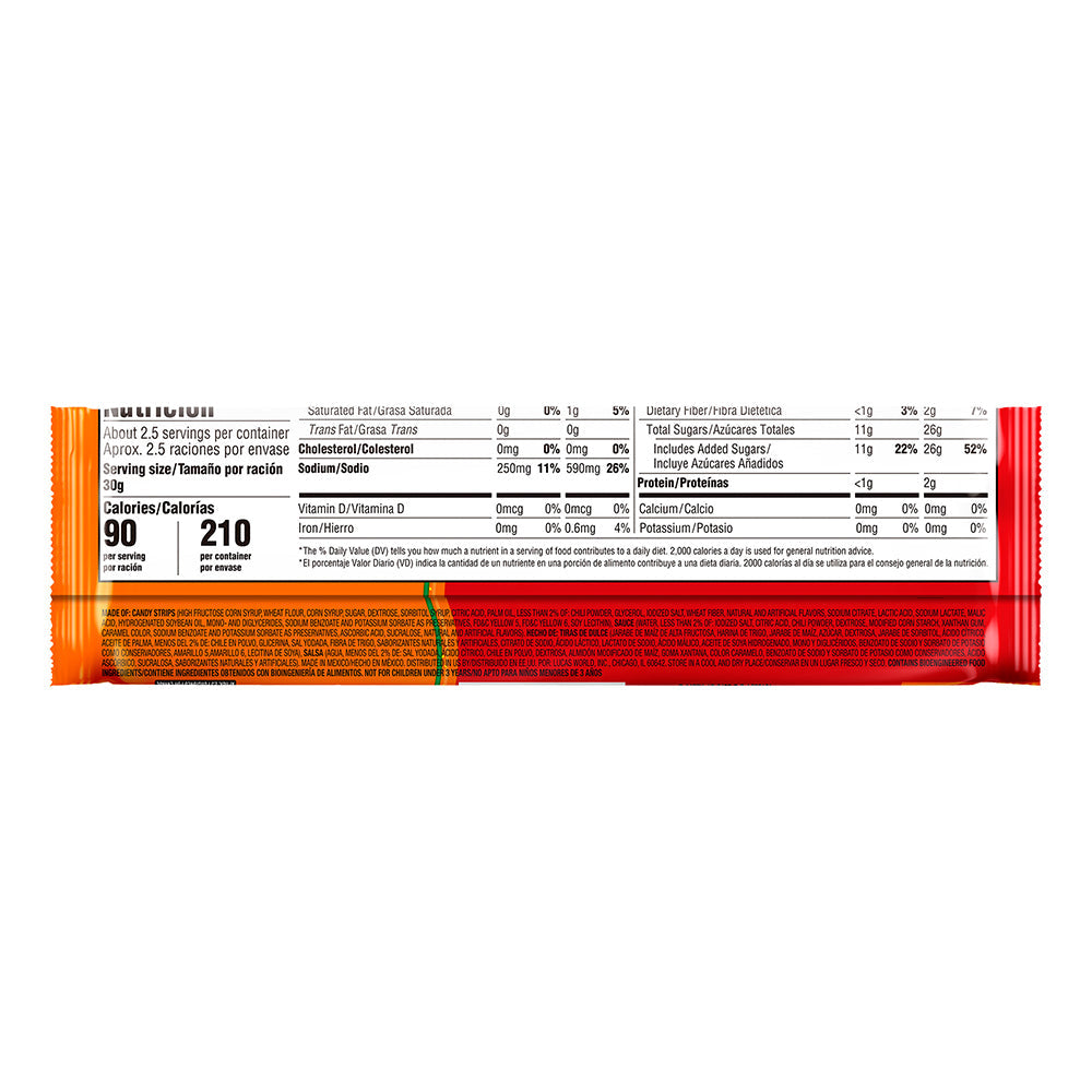 Lucas Salsaghetti King Size Mango Candy - 6 Count Box | Sweet & Tangy Mexican Treat for Parties, Snacks & Gifting