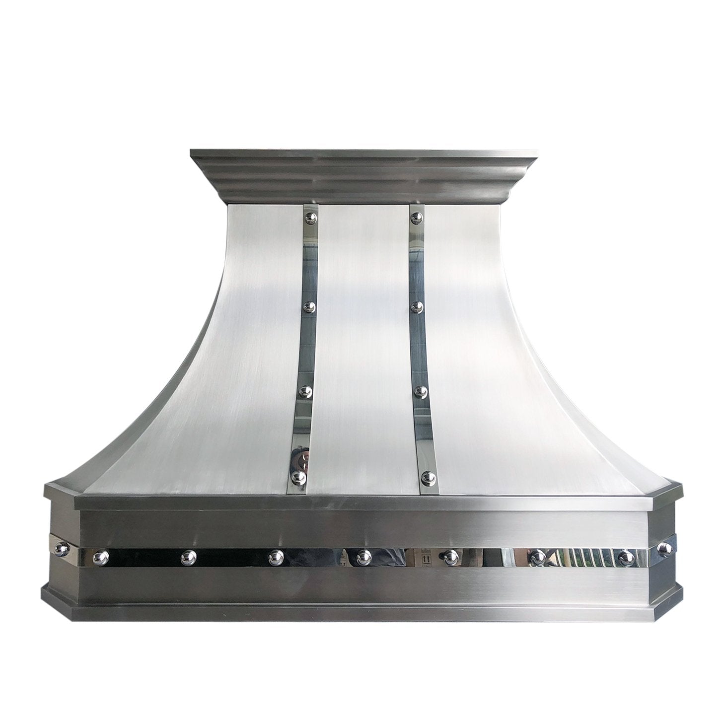 Custom Stainless Steel Curved Range Hood for Kitchen - Professional Ventilation for Chris Cooking Scenes