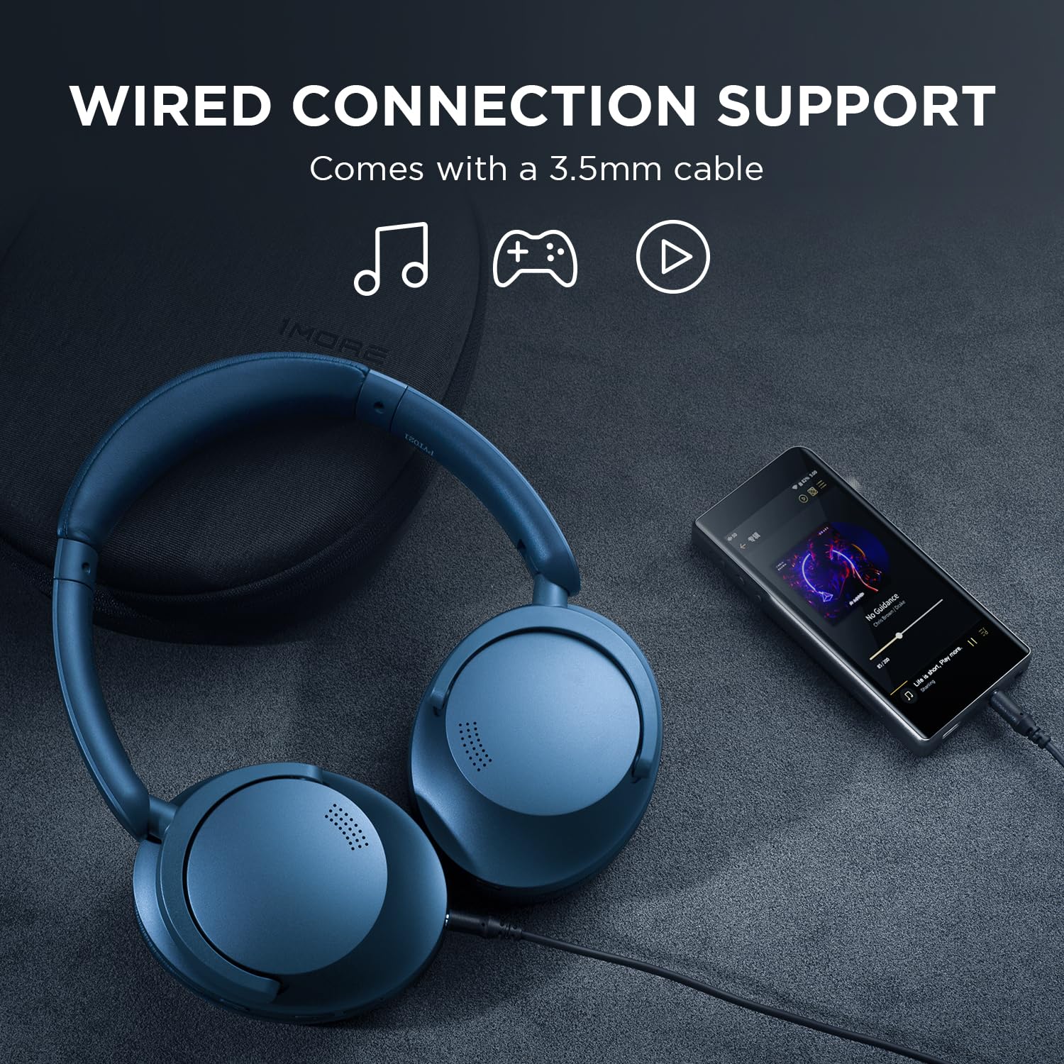 1MORE SonoFlow Active Noise Cancelling Wireless Headphones with LDAC & Hi-Res Audio - 70H Playtime, 5 Mics for Clear Calls, Bluetooth 5.0, Custom EQ via App - Perfect for Travel, Work & Music Lovers (Blue)