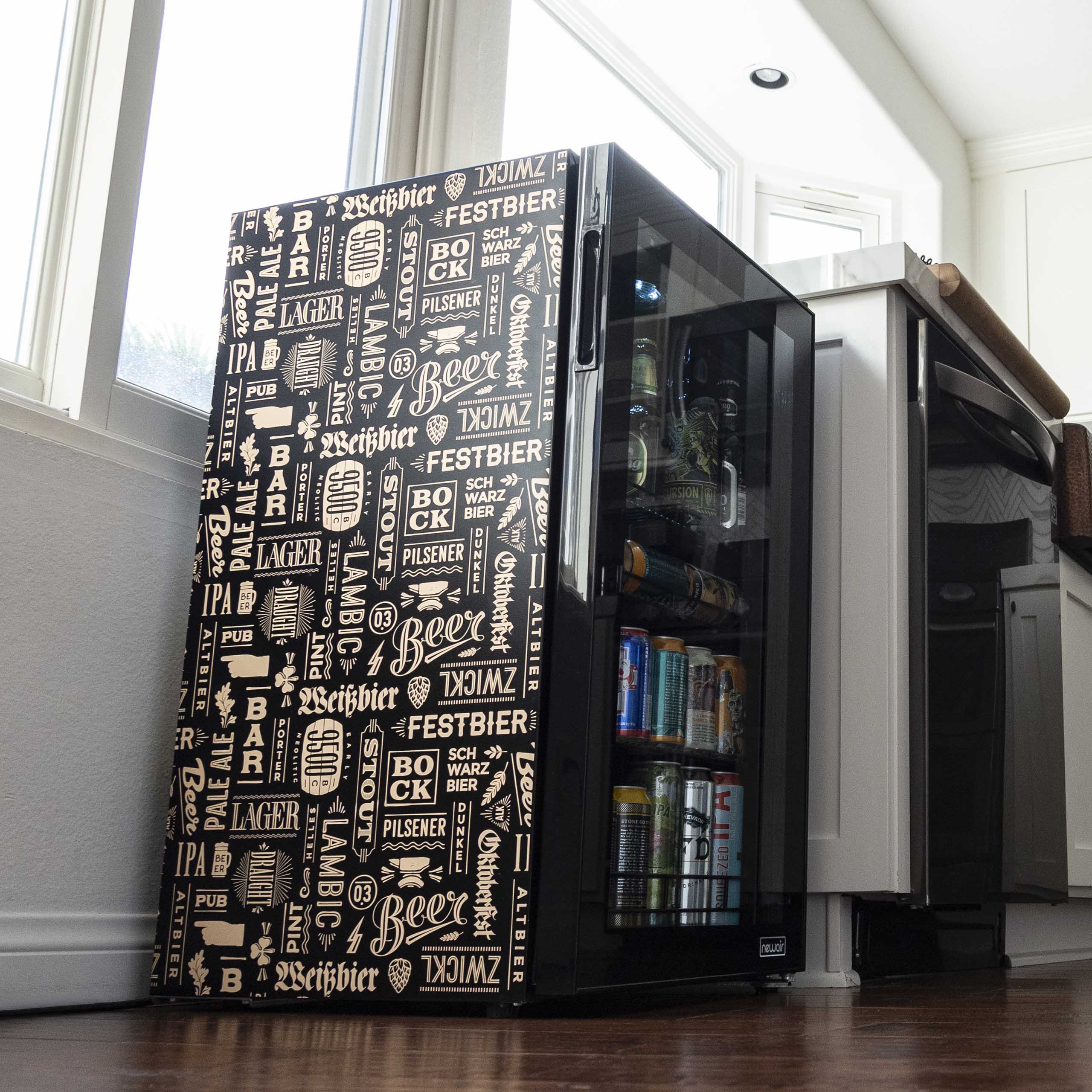 Newair® 126 Can Freestanding Beverage Refrigerator - Perfect for Beer, Wine & Soda Storage - Ideal for Home Bar, Office or Game Room