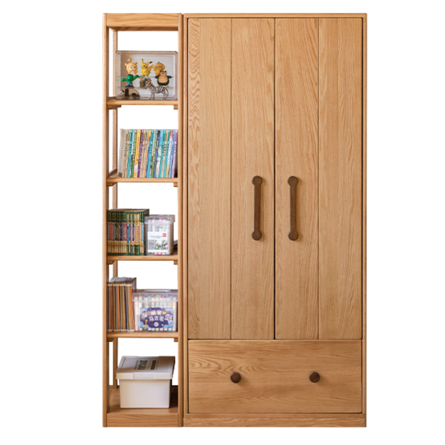 45.3x20.9x70.9 inch / 115x53x180 сm / Natural Wood Color / Wardrobe bookcase