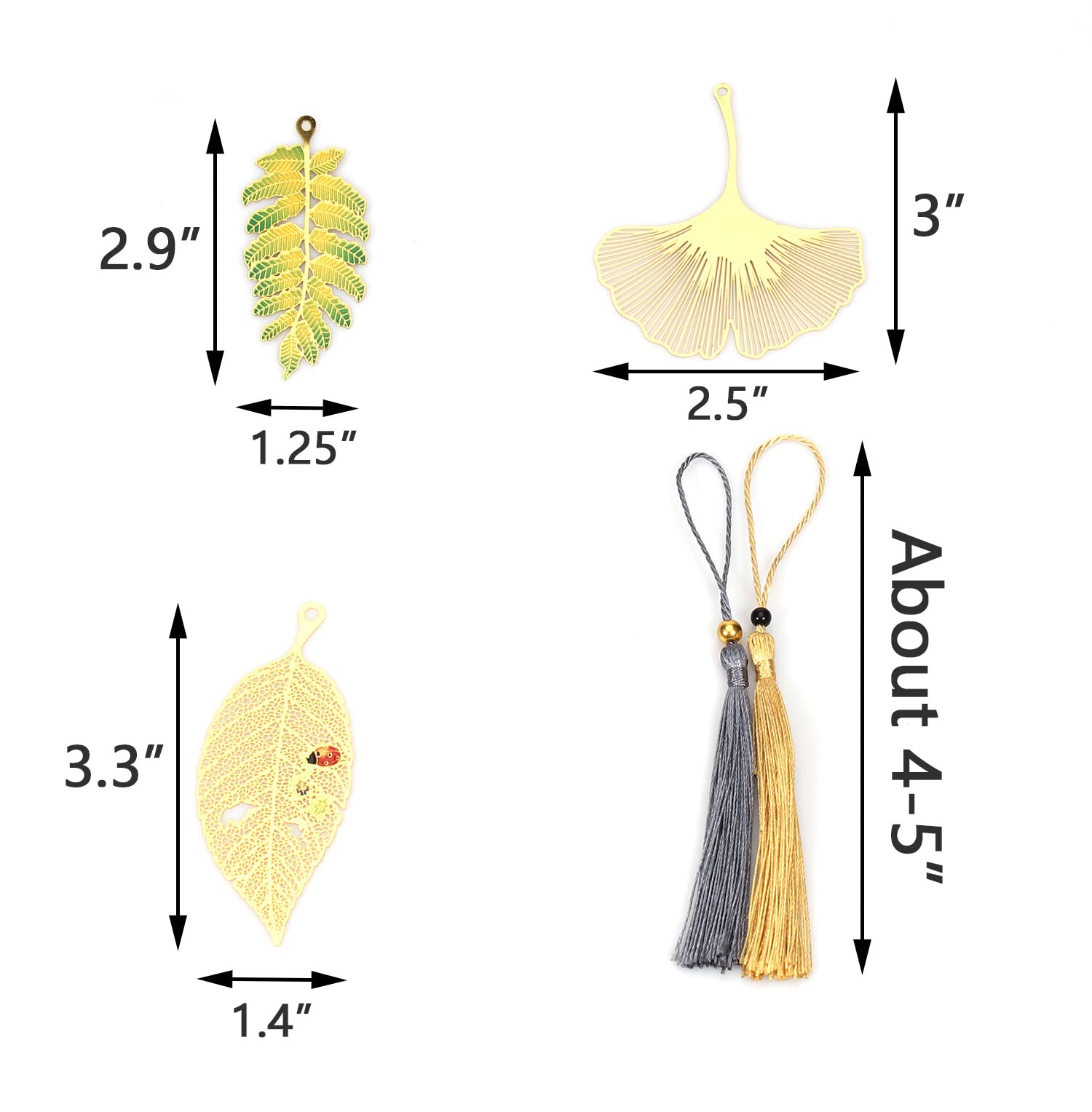 Elegant Metal Leaf Tassel Bookmarks - Perfect Gift for Book Lovers, Students & Readers - Ideal for Books, Journals, and Reading Accessories