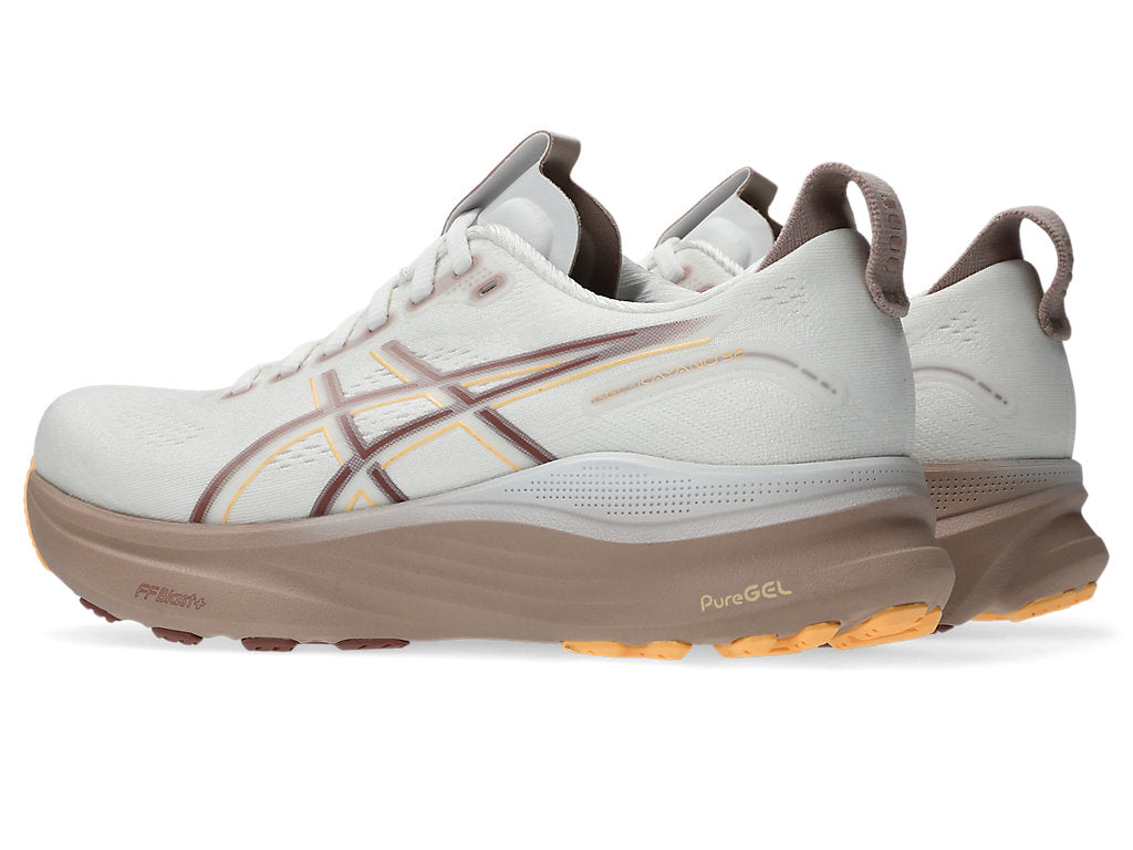 ASICS Women's GEL-Kayano 32 Running Shoes - White/Orange Glow - Stability & Cushioning for Long-Distance Running, Jogging, and Gym Workouts
