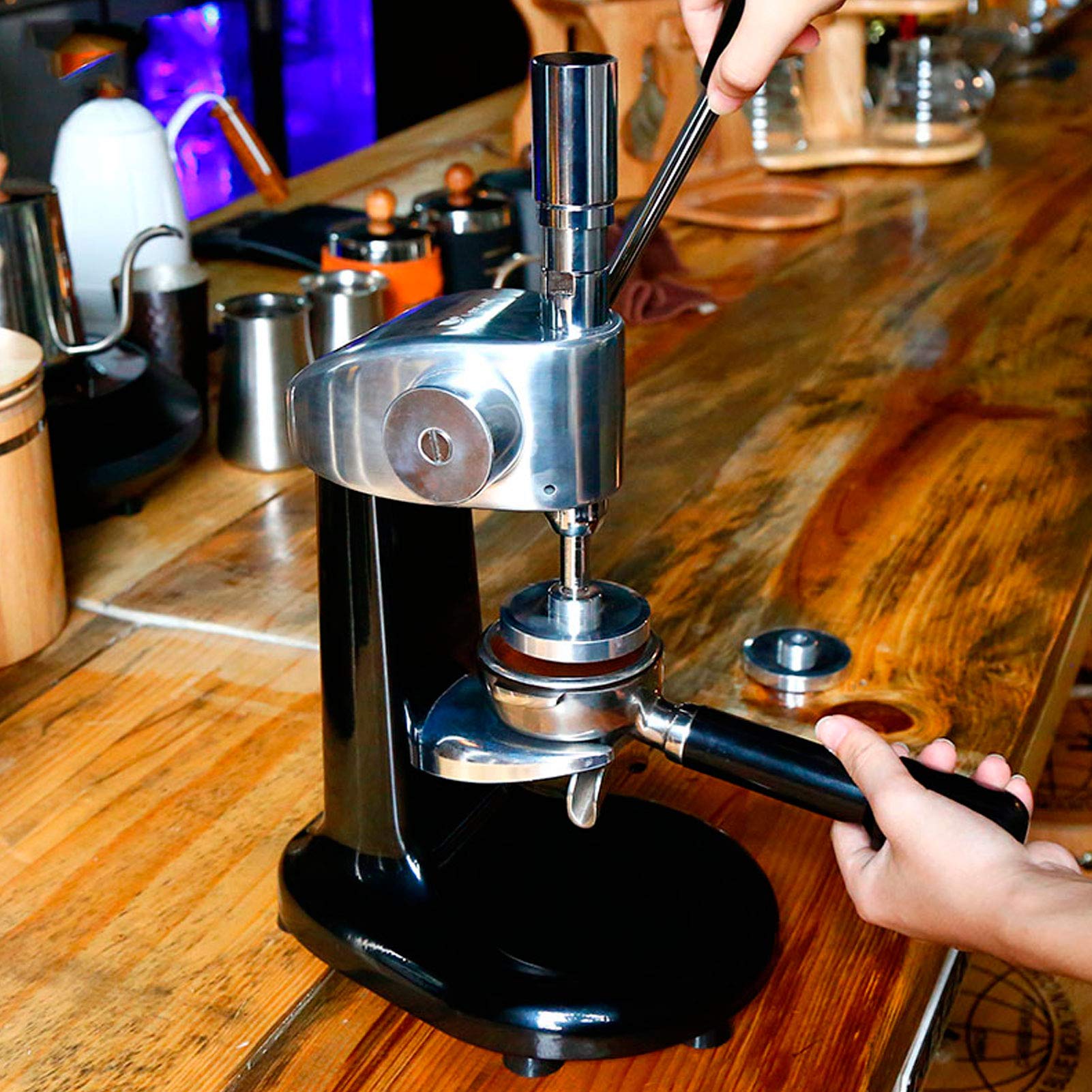 Premium 57.5mm Manual Coffee Tamper - Professional Espresso Press for Baristas & Home Brewing | Perfect for Cafes, Coffee Shops & Home Baristas