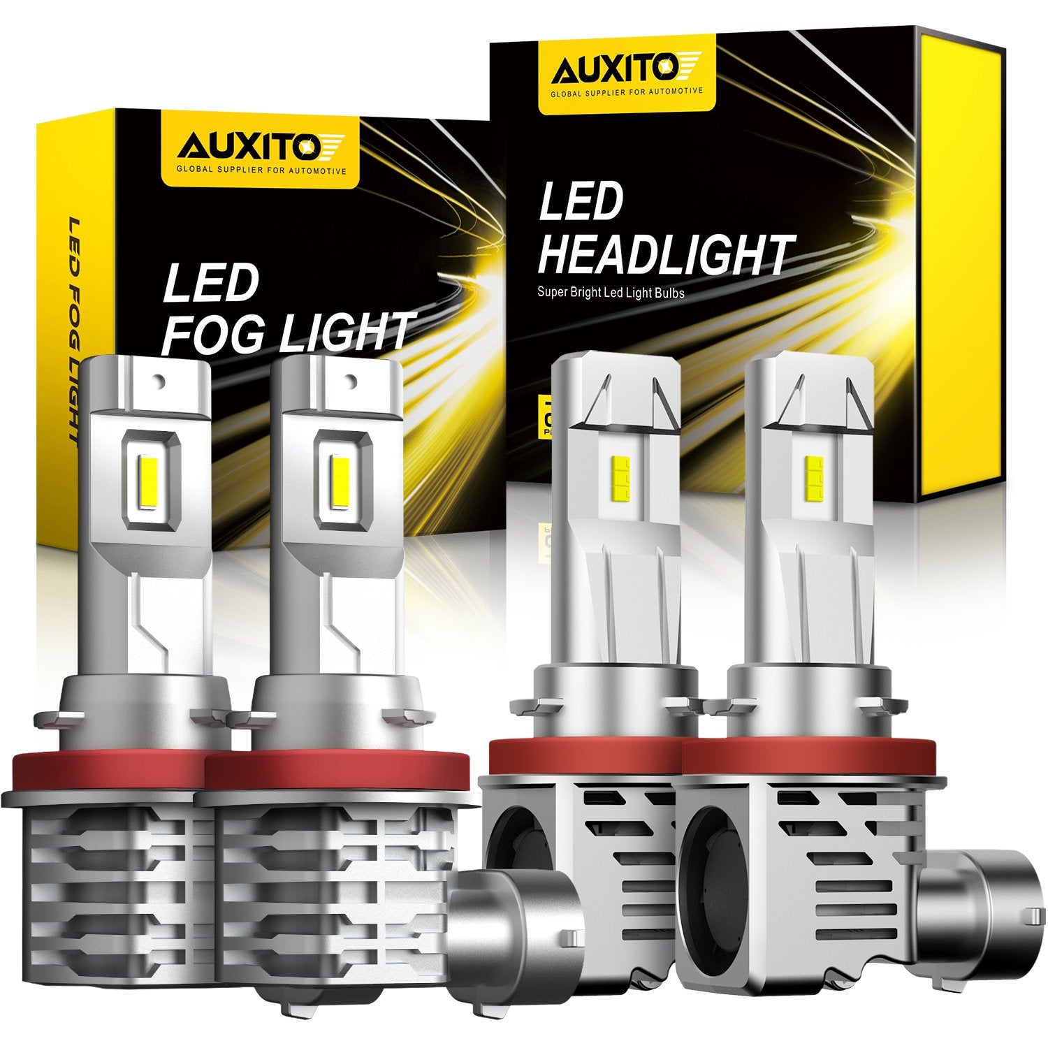 H11 H8 H9 LED Bulbs - High & Low Beam Headlight Conversion Kit + H11 H8 H16 LED Fog Lights - Super Bright 6000K White - Perfect for Cars, Trucks, SUVs - Upgrade Your Night Driving Visibility