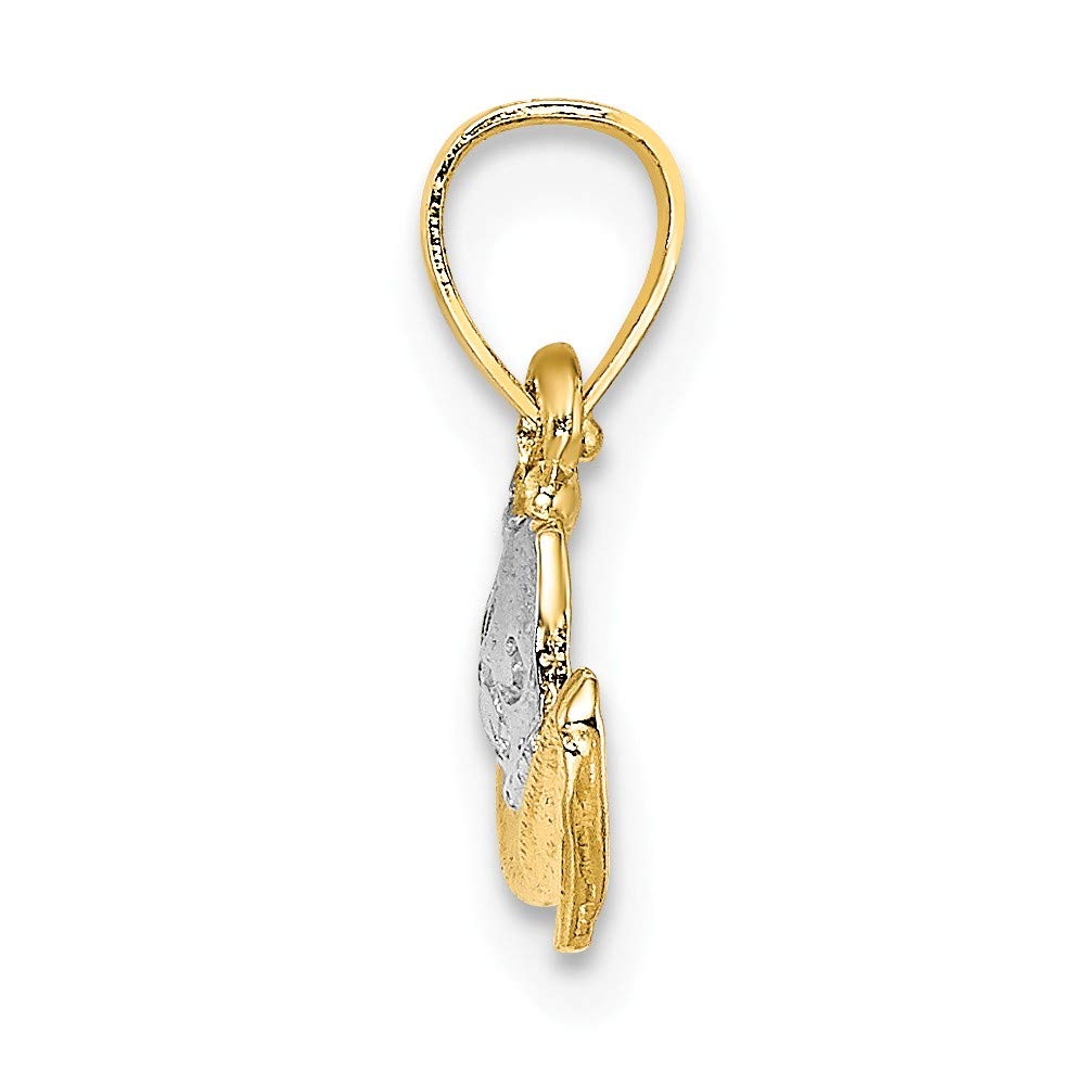 14K White & Yellow Gold Two-Tone Cowboy Hat Pendant Necklace - Western Jewelry for Women, Perfect for Country Concerts & Rodeo Events