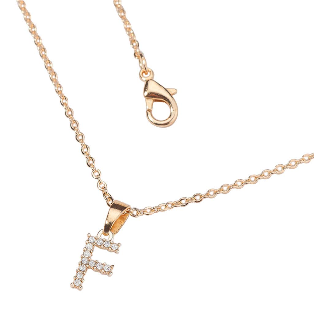 NSQFKALL 26 Letter Gold Necklace for Women - Personalized DIY Initial Pendant with Diamond Accent, Dainty Clavicle Chain - Perfect for Gifts, Anniversaries, and Everyday Elegance