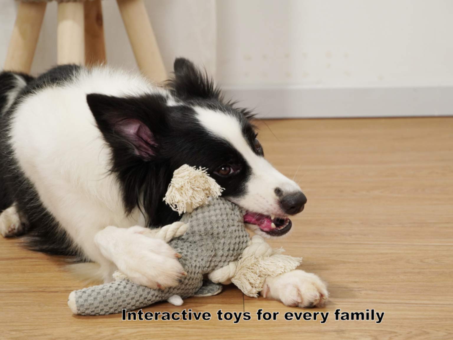 KOL Plush Squeaky Interactive Puppy Dog Toys with Crinkle Paper - Durable Chew Toys for Small & Medium Dogs, Elephant-Shaped Pet Toy - Perfect for Playtime, Training & Teething Relief