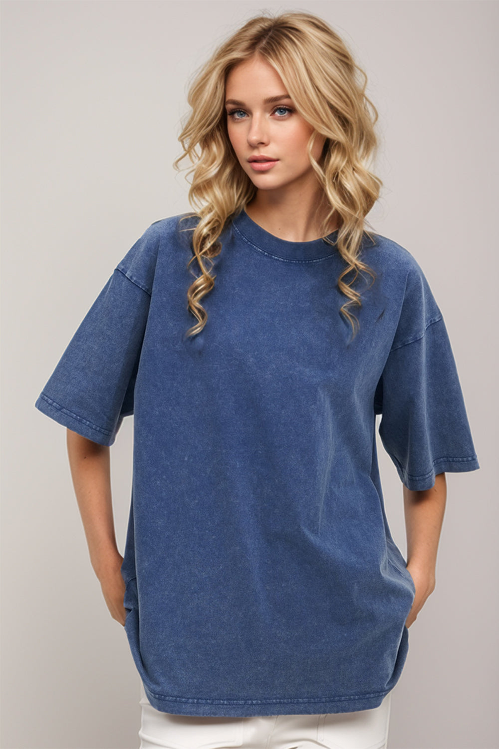 Basic Bae Round Neck Half Sleeve T-Shirt for Women | Casual Cotton Tee | Perfect for Everyday Wear, Outings & Layering