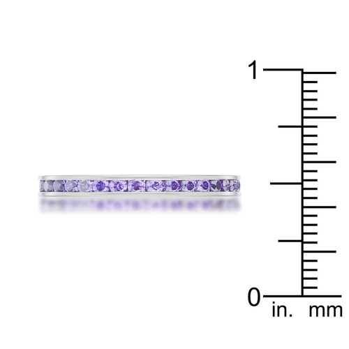 0.5ct Amethyst & CZ Eternity Ring for Women - Sterling Silver Stackable Band - Perfect for Anniversary, Wedding, and Everyday Jewelry Gift