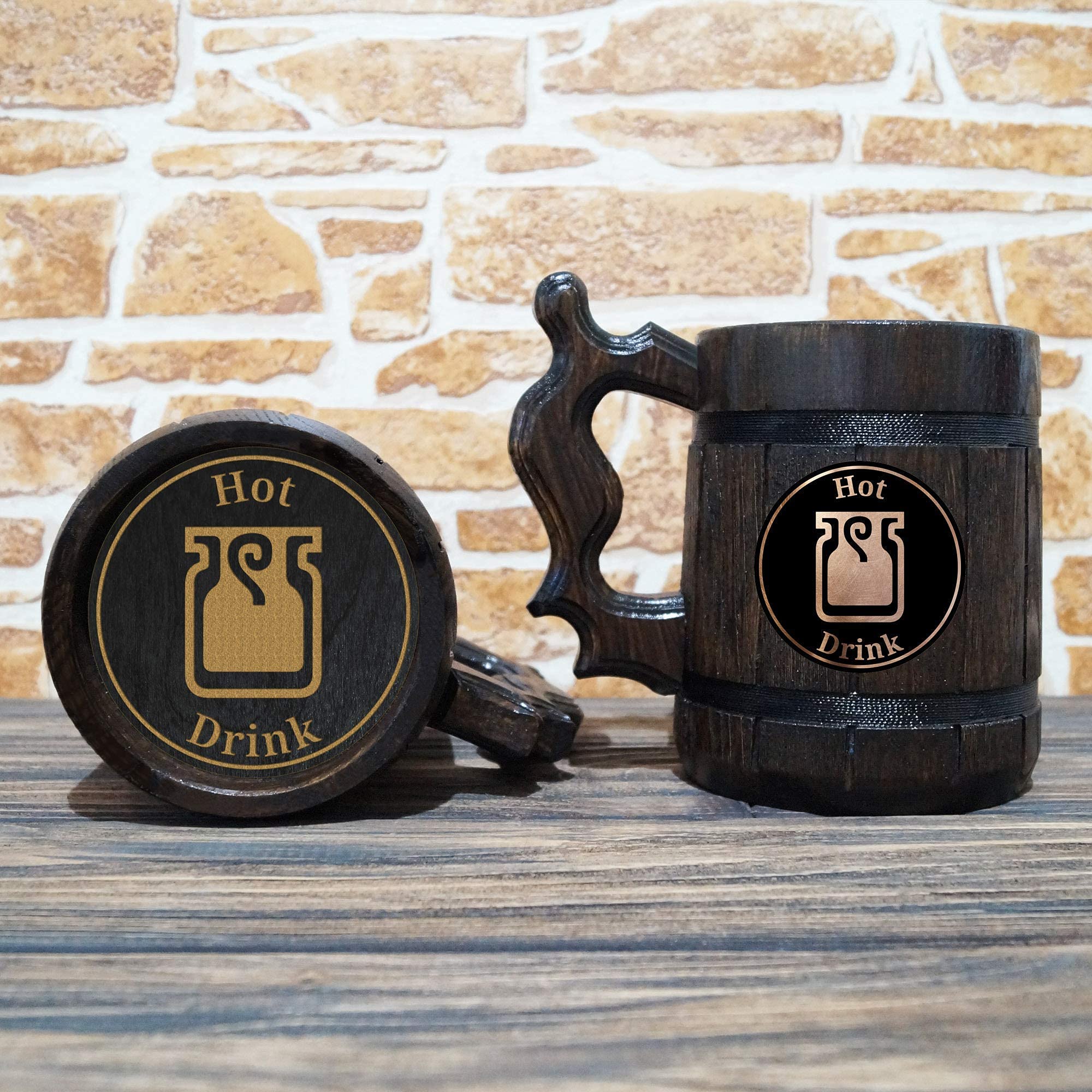 Custom Engraved Beer Mug - Personalized Wooden Tankard & Stein for Men - Unique Gamer Geek Gift for Dad, Father's Day, Anniversary & Wedding - Perfect for Home Bars, Game Nights & Special Occasions