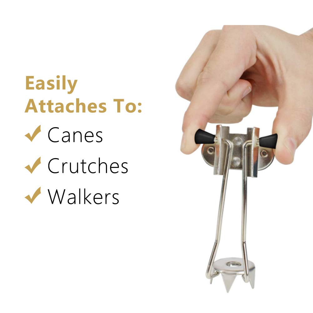 Retractable Ice Cane Tips - Non-Slip Grip for Walking Canes, Trekking Poles, Crutches & Mobility Aids - Perfect for Winter Safety on Snow & Ice