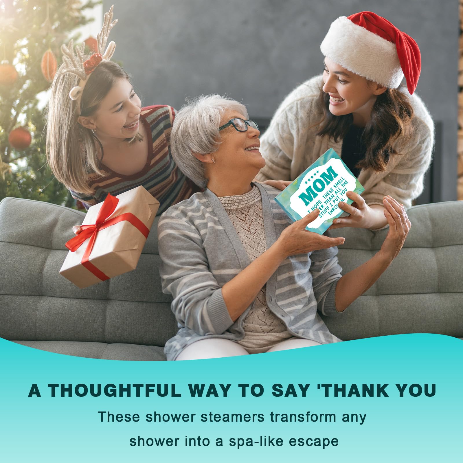 Funny & Sentimental Mom Gifts from Daughter or Son - I Love You Mom Shower Steamers, Cool Cute Birthday Christmas & Mother's Day Presents, Perfect for Relaxing Spa Nights at Home