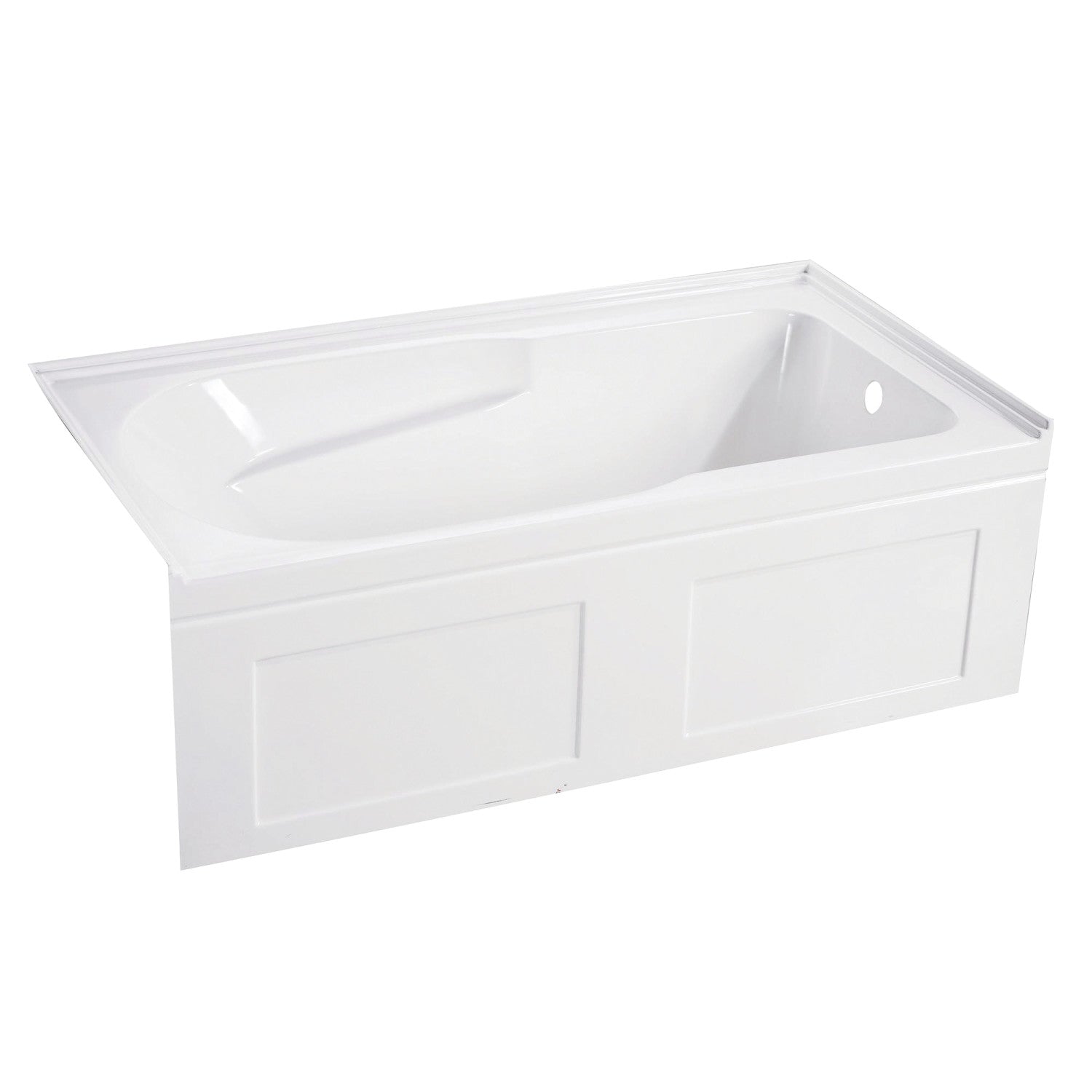 Aqua Eden VTAP603220CR 60-Inch Acrylic Rectangular 3-Wall Alcove Bathtub with Anti-Slip Surface & Right Drain Hole - Glossy White - Perfect for Modern Bathrooms, Spa-Like Relaxation, and Small Space Solutions