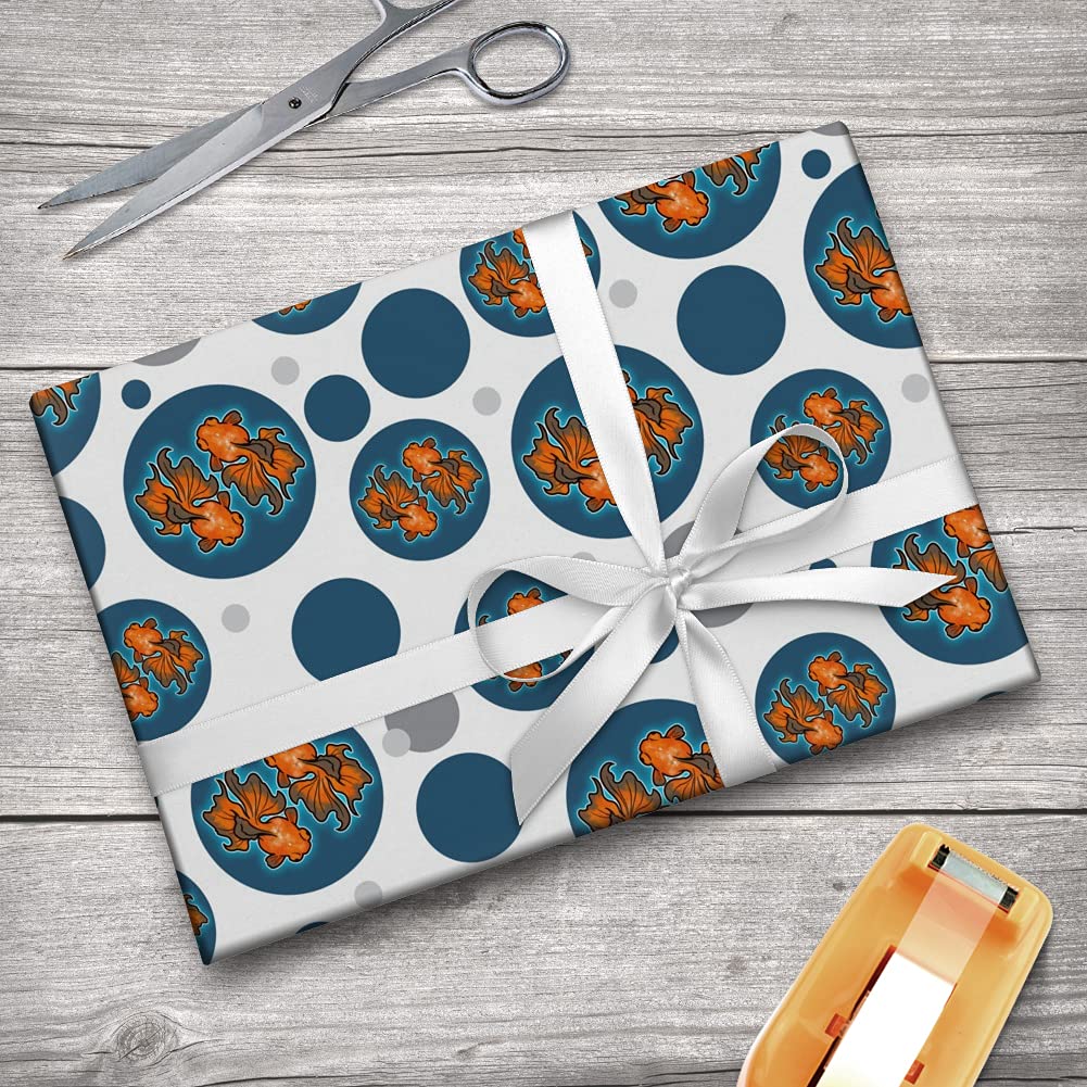 Japanese Goldfish Gift Wrap Wrapping Paper Roll - 15.7 x 118 Inch Decorative Craft Paper for Birthday, Wedding, Christmas Presents & DIY Scrapbooking