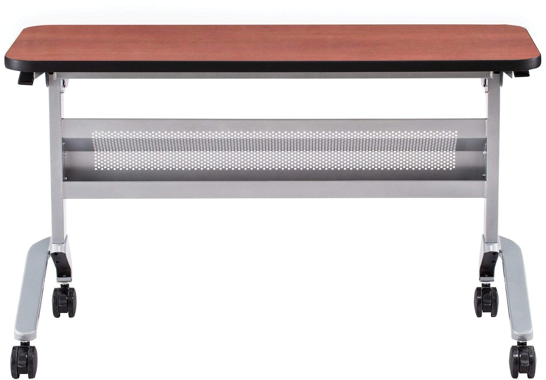 Safco Flip N Go 18 x 48 Inch Rectangular Training Table - Portable Folding Conference Table with Wheels [LF1848T] - Perfect for Classrooms, Meetings & Office Training Sessions