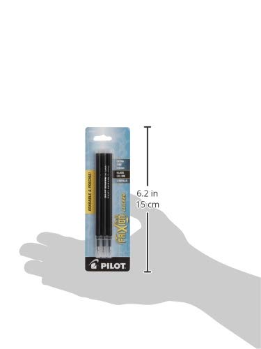 Pilot FriXion Ball 0.5mm Extra Fine Point Gel Ink Refills - 3 Pack Black Erasable Pen Refills for Smooth Writing | Perfect for Note Taking, School Work & Office Use