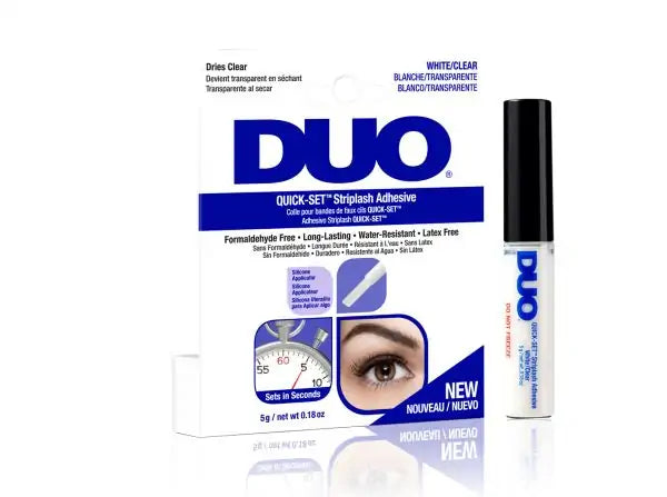Duo Quick Set Strip Lash Adhesive - Clear Waterproof Eyelash Glue for False Lashes | Long Lasting & Easy to Apply | Perfect for Daily Wear, Special Occasions & Makeup Artists
