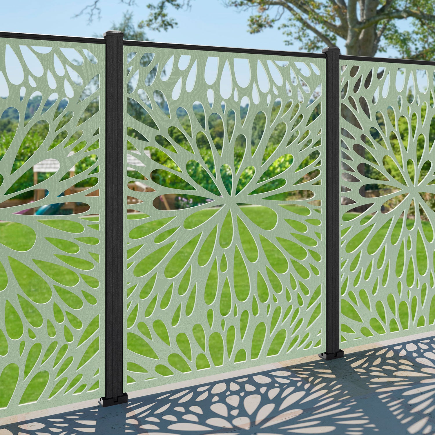 Blossom Decorative Fence 120x180cm with Composite Posts - Perfect for Garden, Yard, and Outdoor Decor