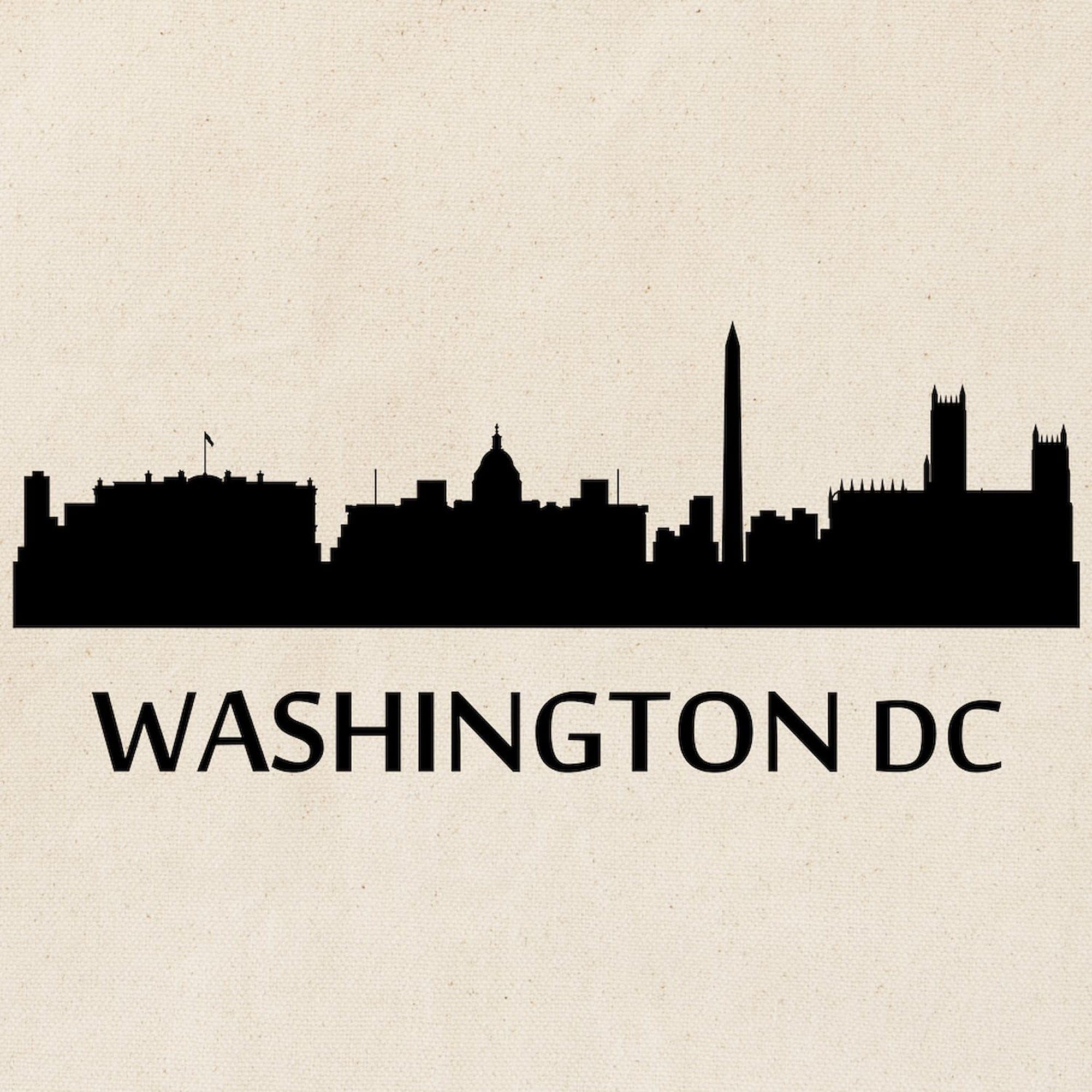 Washington DC Skyline Tote Bag - Natural Canvas Reusable Shopping Bag for Travel, Groceries & Everyday Use | CafePress