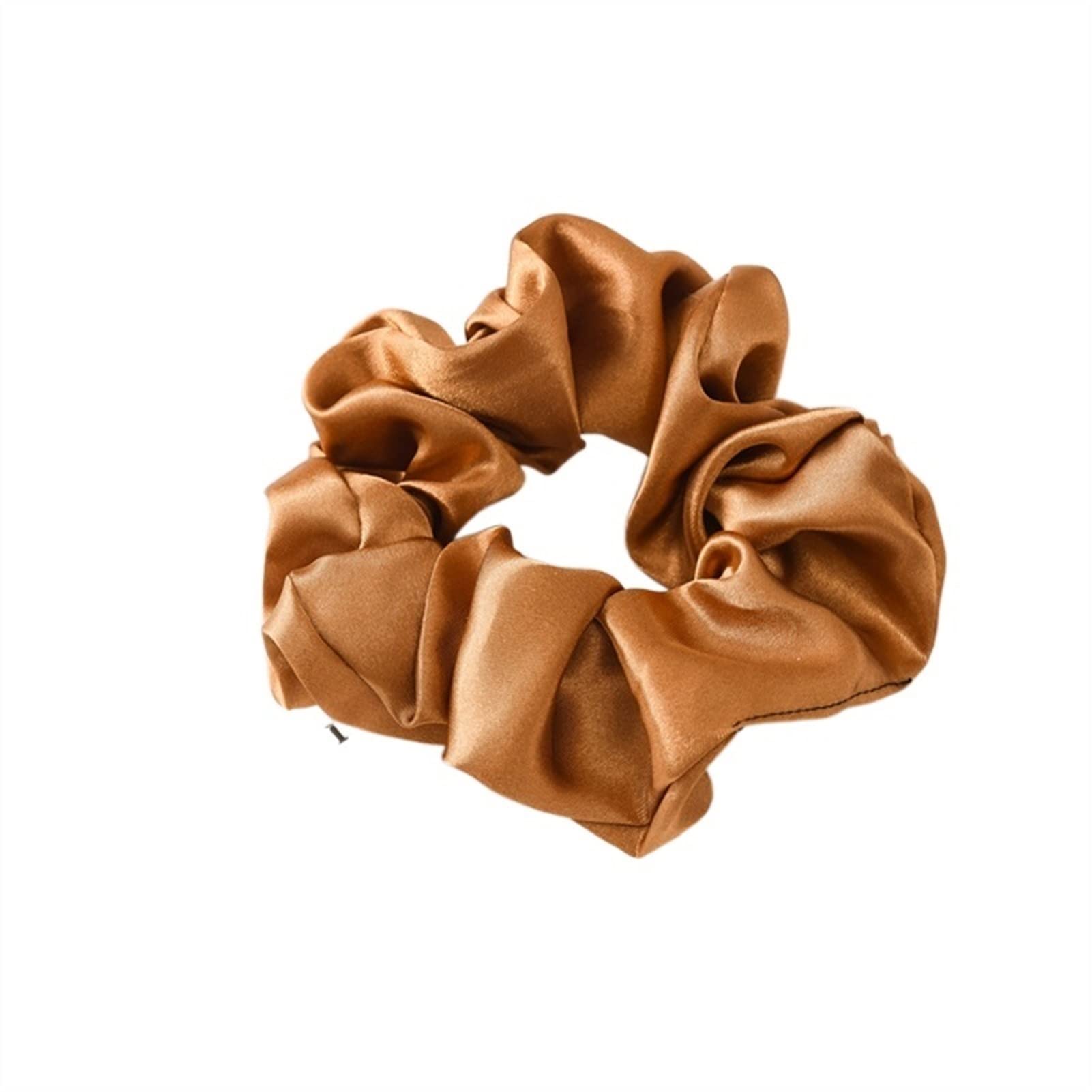 NFEGSIYA Satin Silk Hair Scrunchies for Women - 1Pcs Soft Elastic Hair Ties, Luxury Ponytail Holder Hair Bands (Auburn) - Perfect for Work, Gym, and Everyday Style