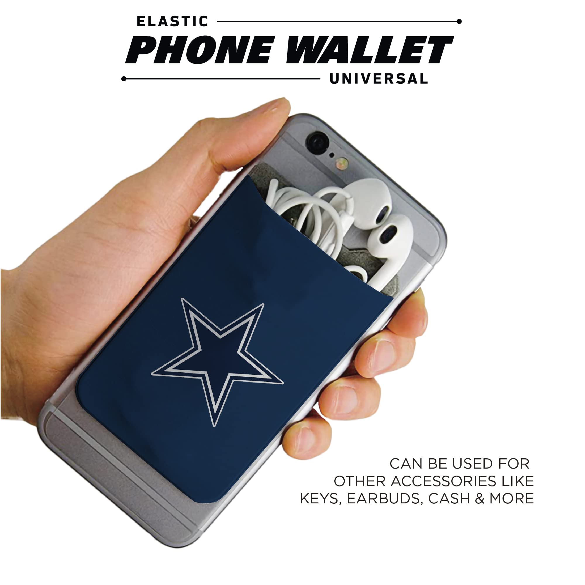 SOAR NFL Elastic Phone Wallet 2 Pack - Slim Card Holder for iPhone & Android - Perfect for Game Day & Travel Accessories