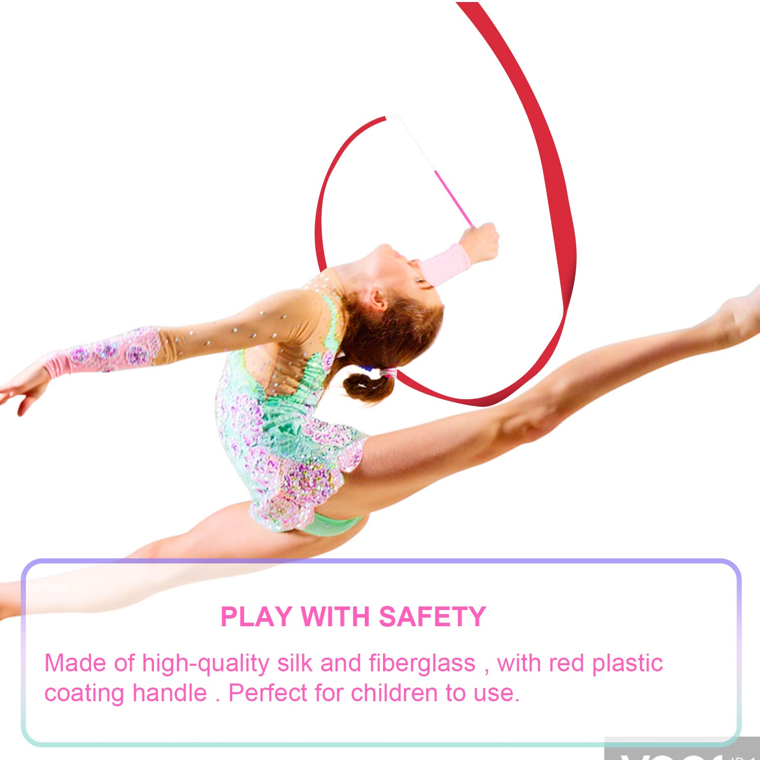 8pcs 78.7 Inch Gymnastics Ribbon Streamers with Dancer Wand - Colorful Twirling Ribbons for Kids, Girls & Adults - Perfect for Dance Training, Rhythmic Gymnastics, Birthday Parties & Performance Props (Various Styles)
