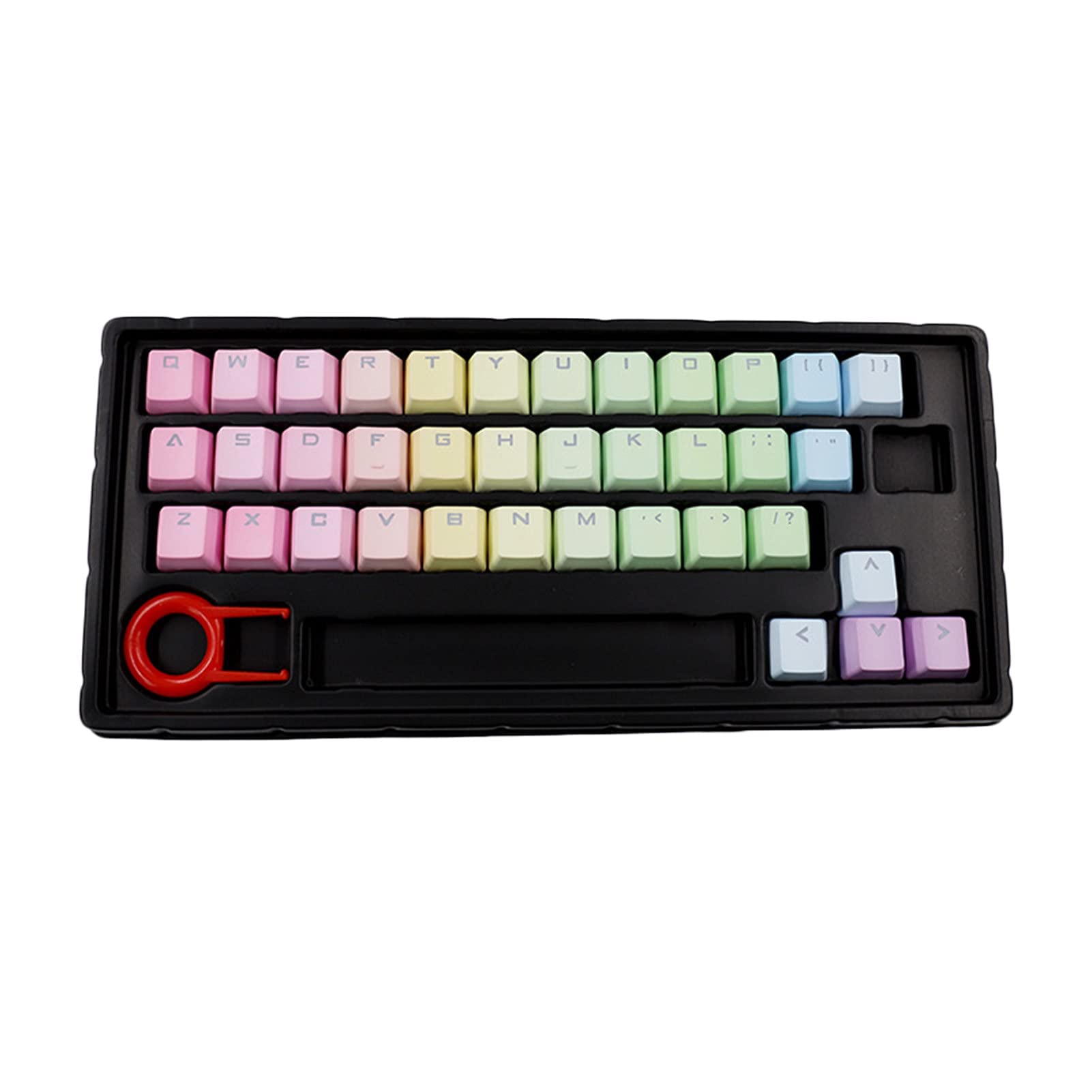 HEVIRGO 37-Key Color Gradient Backlit PBT Keycaps - Durable Mechanical Keyboard Replacement Covers for Laptop & Computer - Perfect for Gaming, Typing & Office Work