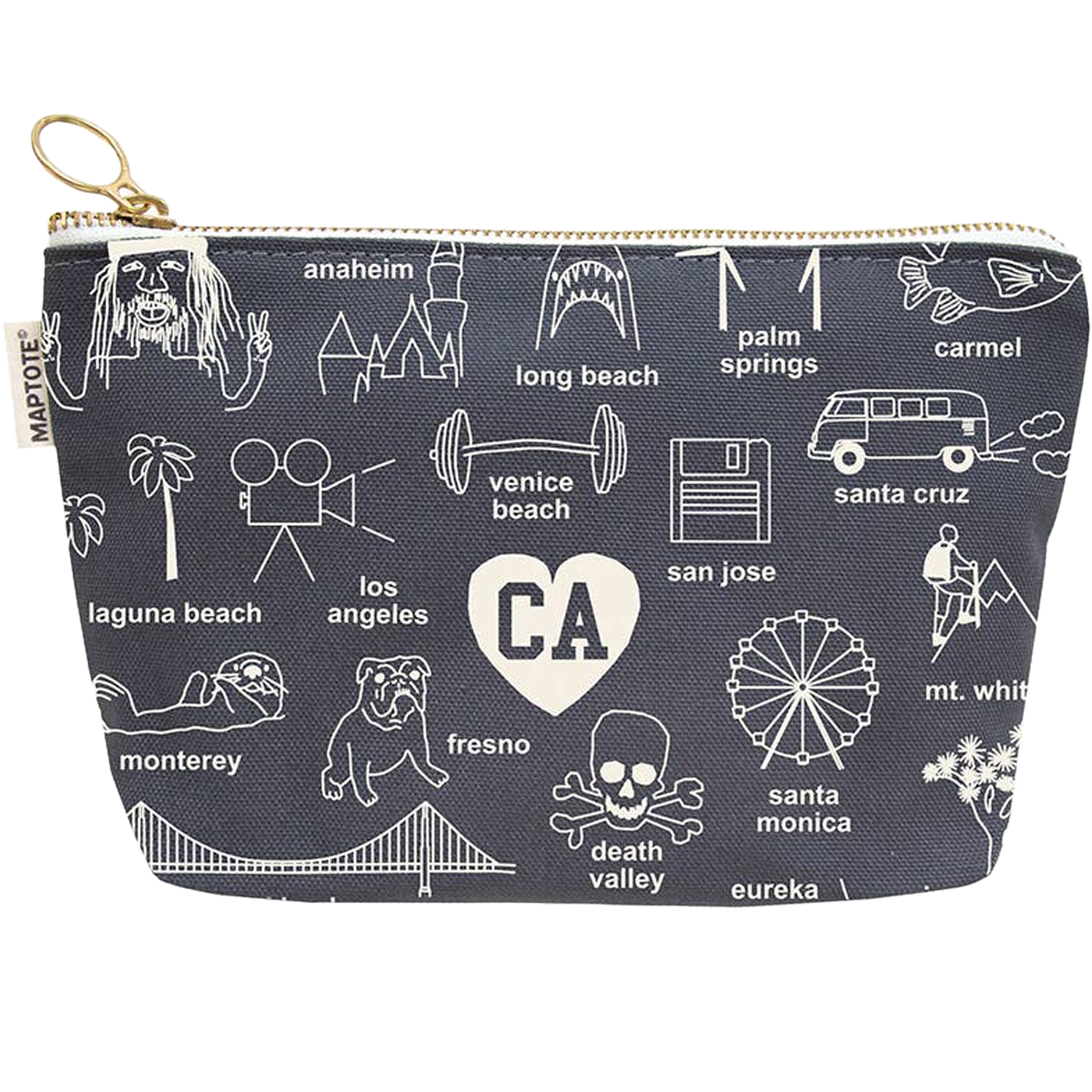 California Zipped Pouch - Premium Waterproof Travel Organizer for Cosmetics, Electronics & Essentials | Perfect for Travel, Gym & Daily Use
