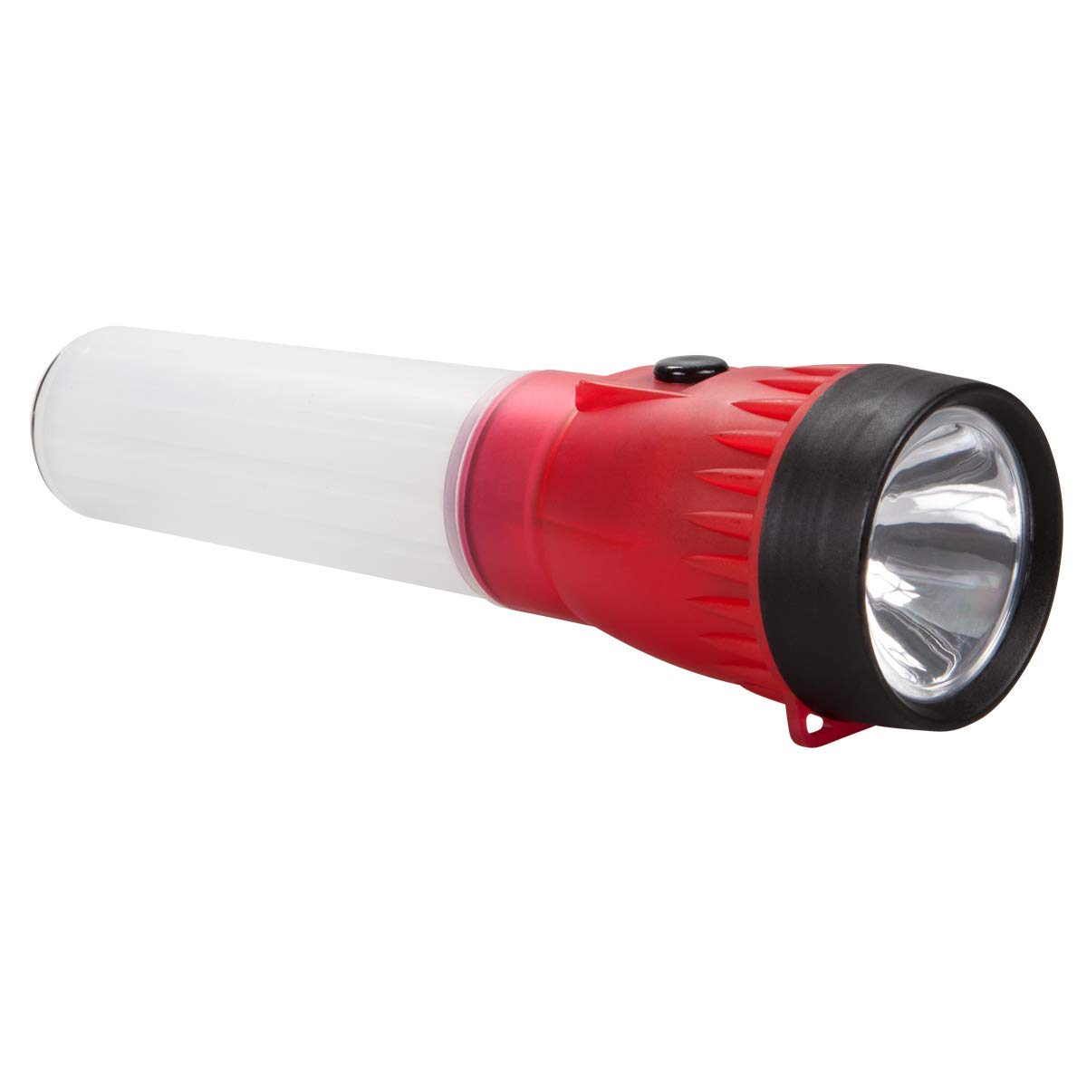 Life Gear LED Flashlight with Glow Handle - Emergency Flasher & Storage Compartment - Red & White/Red - Perfect for Camping, Hiking, Power Outages & Emergency Kits