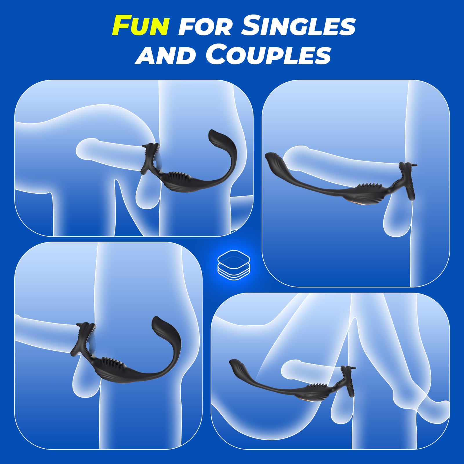 **7-Speed Vibrating Cock Ring with Remote Control - Rechargeable Male Sex Toy for Couples, Prostate Massager & Anal Vibrator - Enhance Intimacy & Pleasure in Bedroom & Adult Play**