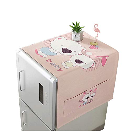 Cotton Linen Refrigerator Organizer - Single Door Fridge Cover & Washing Machine Dust Protector - Kitchen Storage Solution for Home Organization (Perfect for Small Apartments & Dorm Rooms)