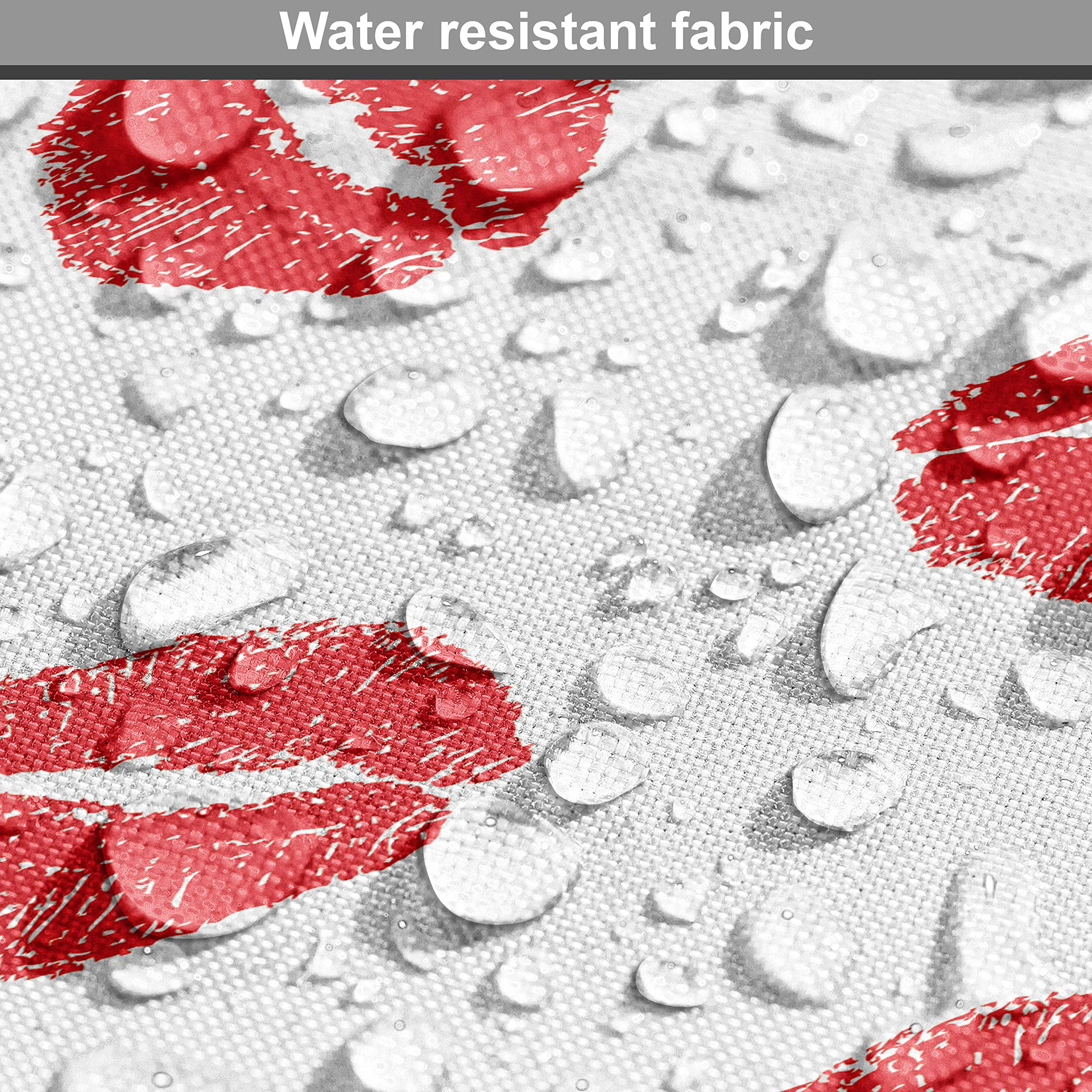 Ambesonne Lips Fabric by The Yard - Romantic Kisses Print Upholstery Material for Sofa, Curtains & Home Decor (10 Yards, Scarlet/White) | Perfect for DIY Projects, Throw Pillows & Bedroom Accents