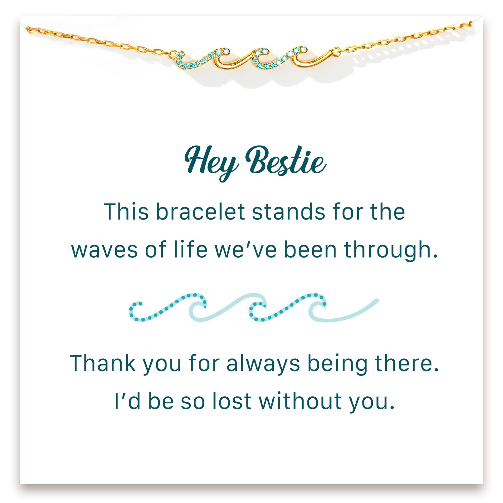 STORYJEWELLERY Wave Friendship Bracelet for Women - Best Friend Gift, Birthday Present, Christmas Jewelry for Her - Perfect for Bestie, Sister & Female Friends | Wear Daily, Gift for Special Occasions